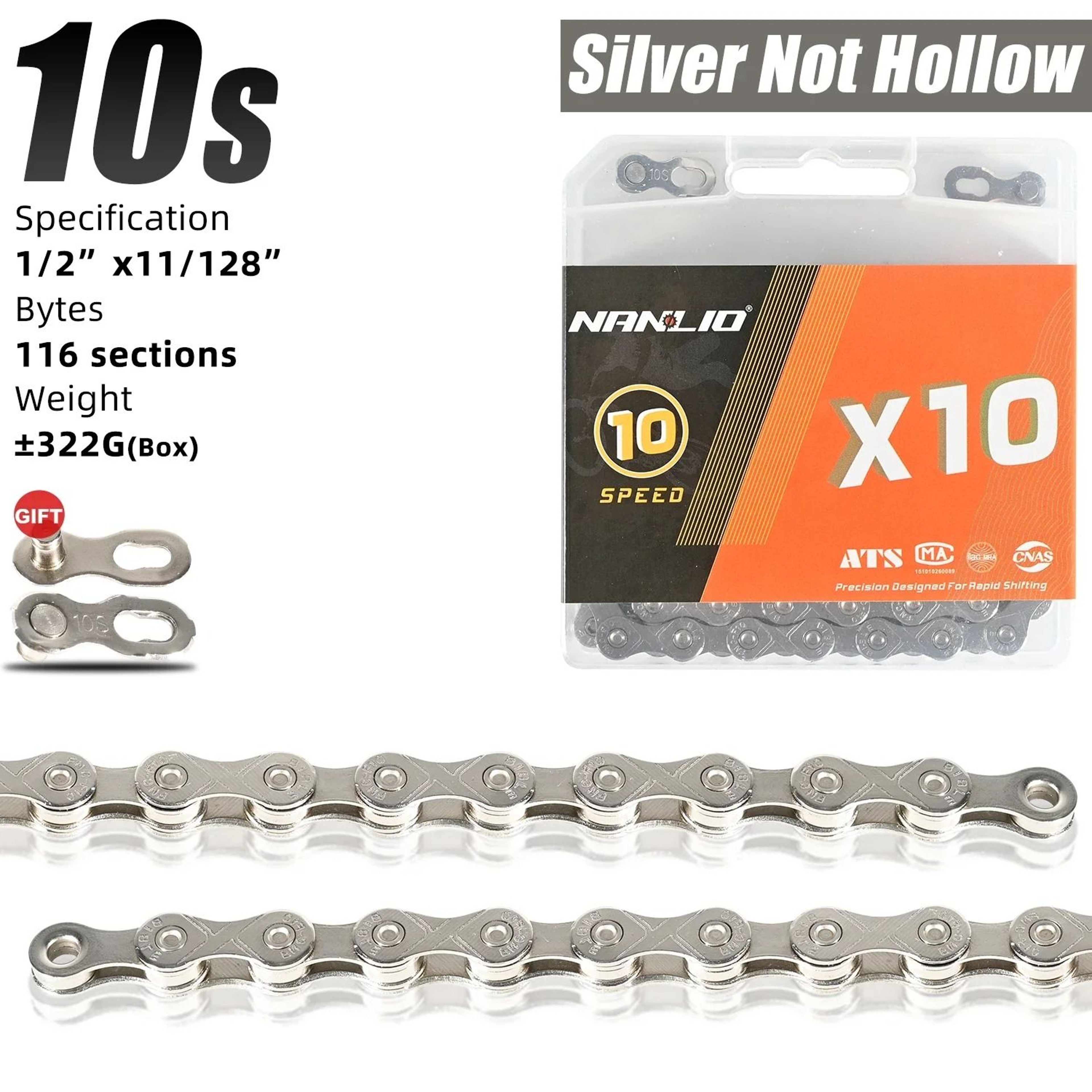 Nanlio Bike Chain X8 X9 X10 X11 X12 Variable Speed 116L 126L 12