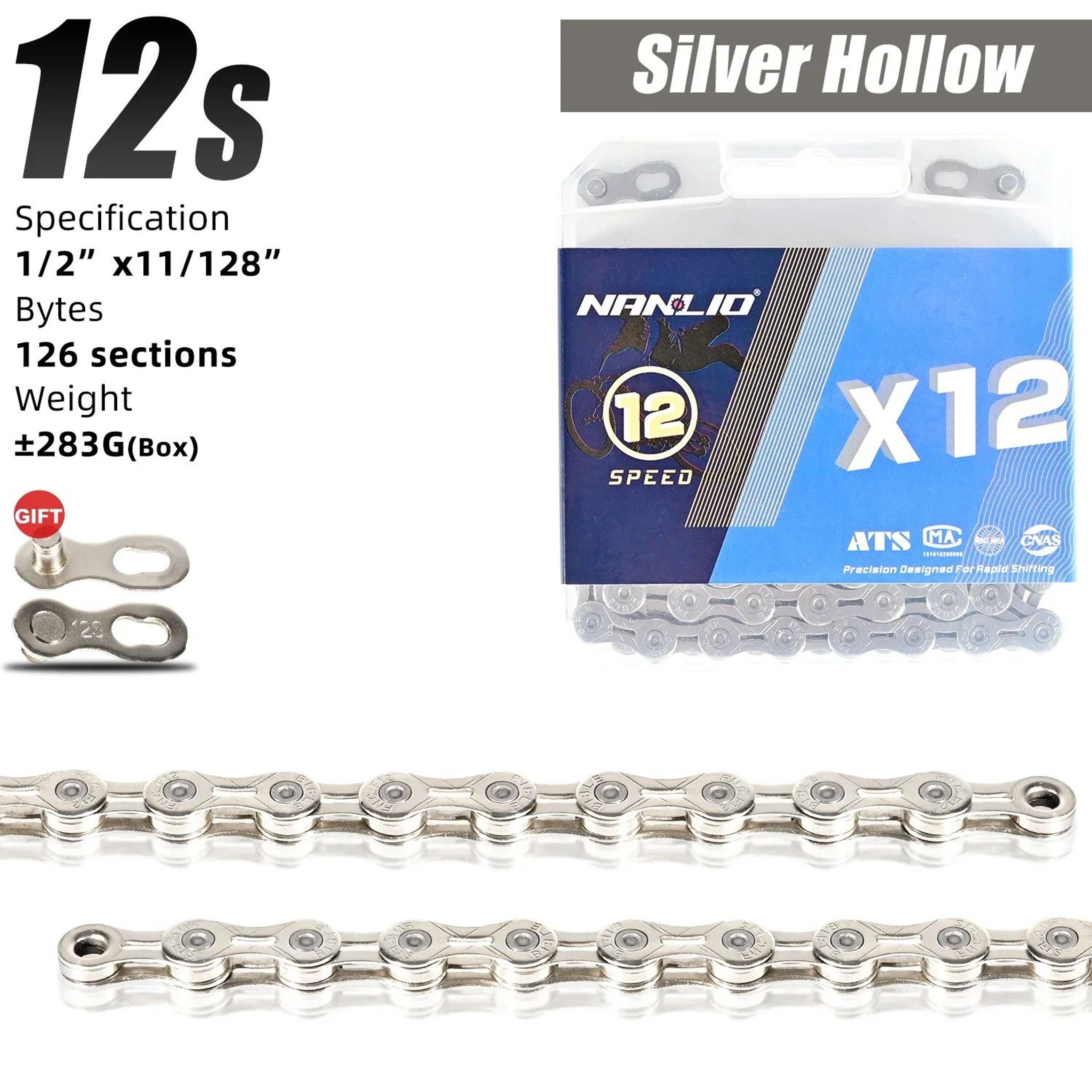 Nanlio Bike Chain X8 X9 X10 X11 X12 Variable Speed 116L 126L 27