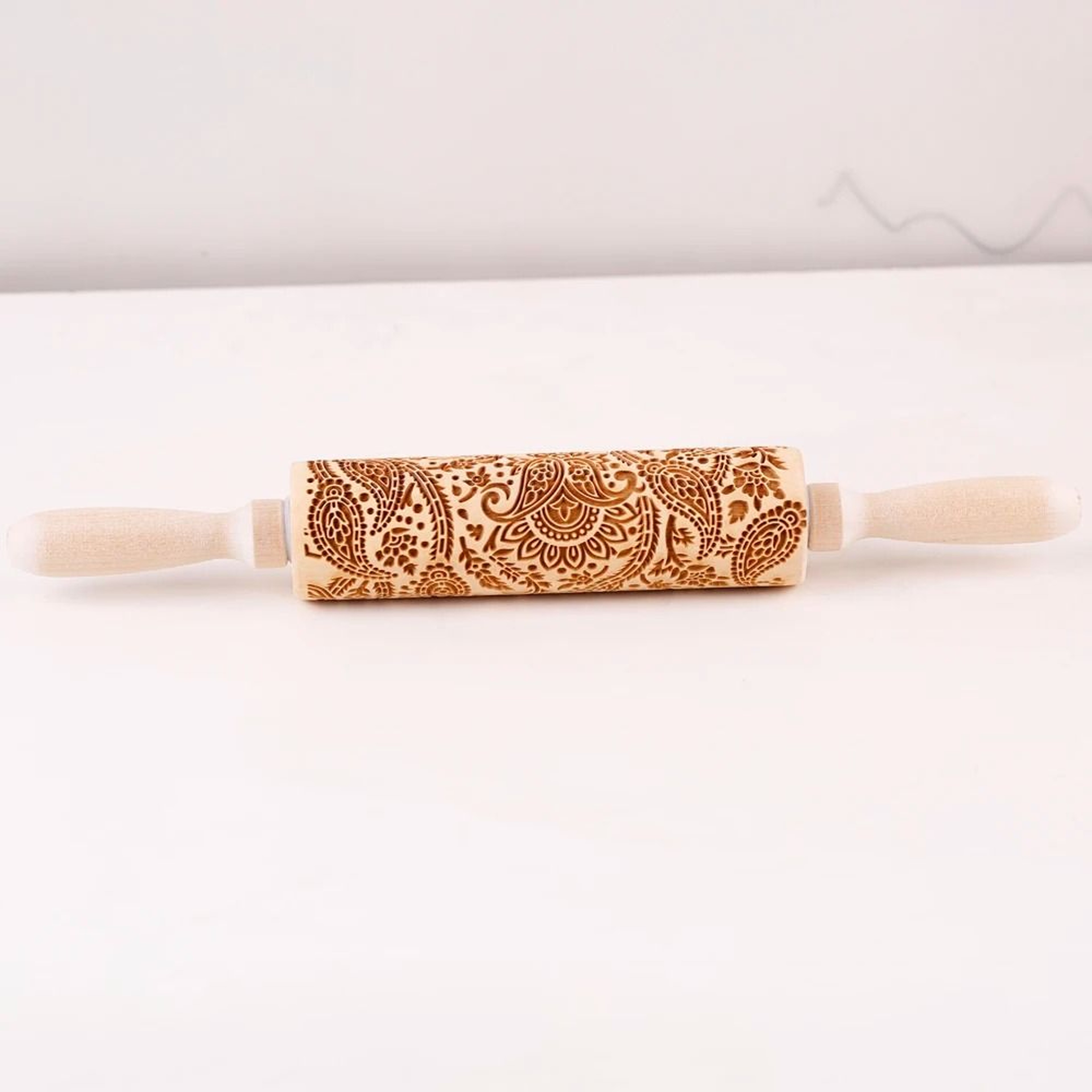 Tree Of Life Deep Engraved Wooden Rolling Pin For 3D Cookie Imprints 4