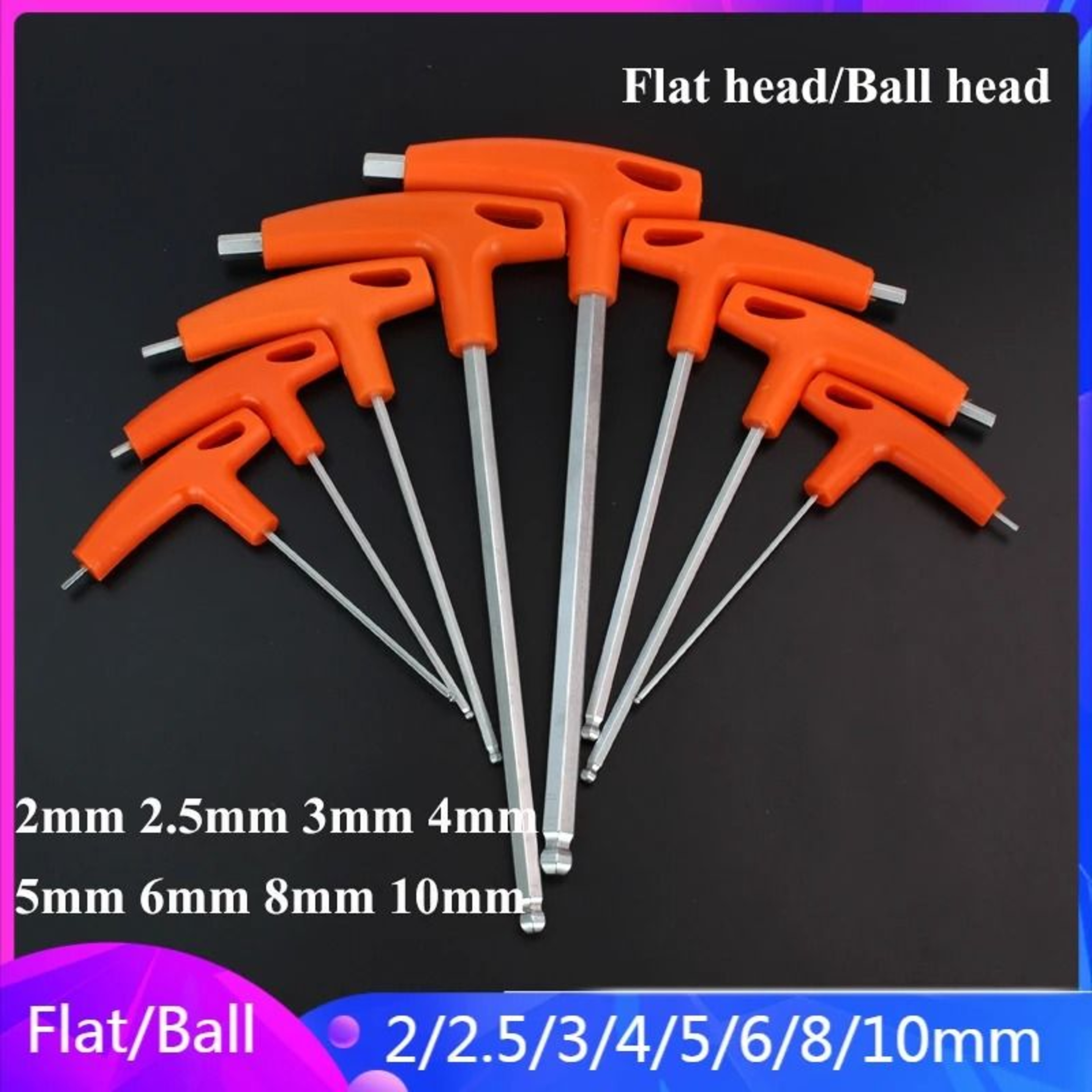 T Handle Hex Key Wrench With Ball And Flat End For Precision Repairs And Assembly Work 0