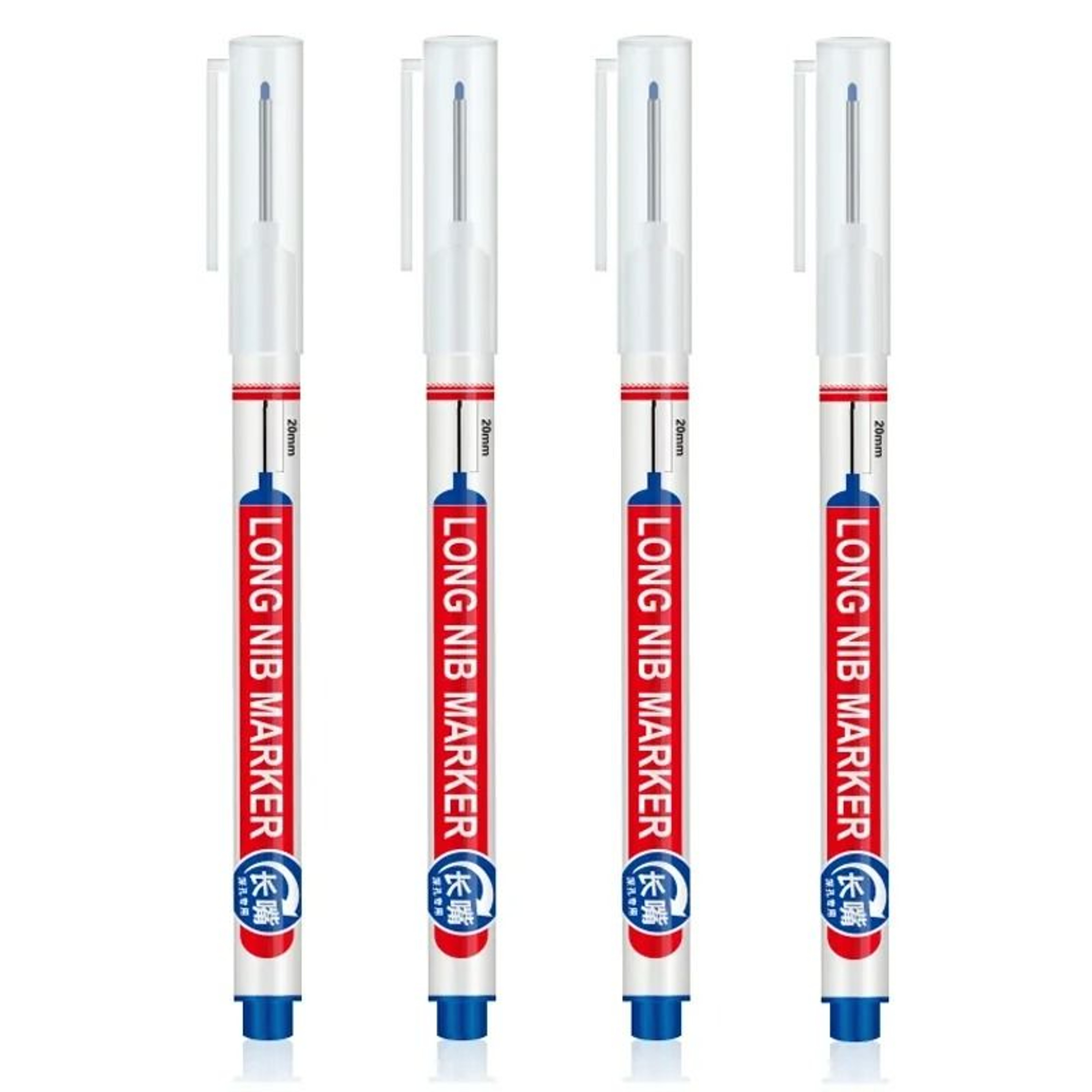 Deep Hole Long Nib Marking Pens For Metal Wood And Multi Surface DIY Use 4 Pack Waterproof Fine Tip 7