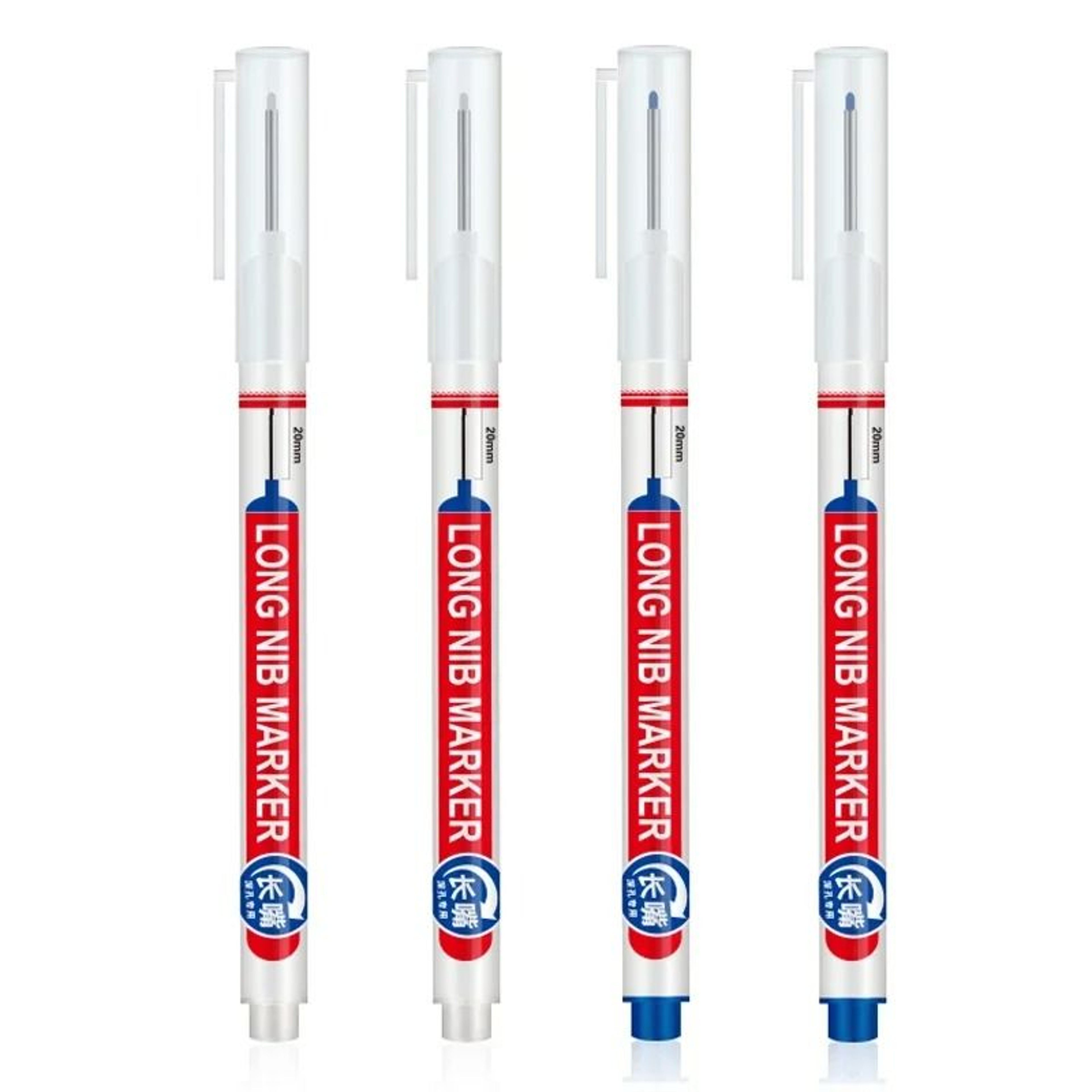 Deep Hole Long Nib Marking Pens For Metal Wood And Multi Surface DIY Use 4 Pack Waterproof Fine Tip 17