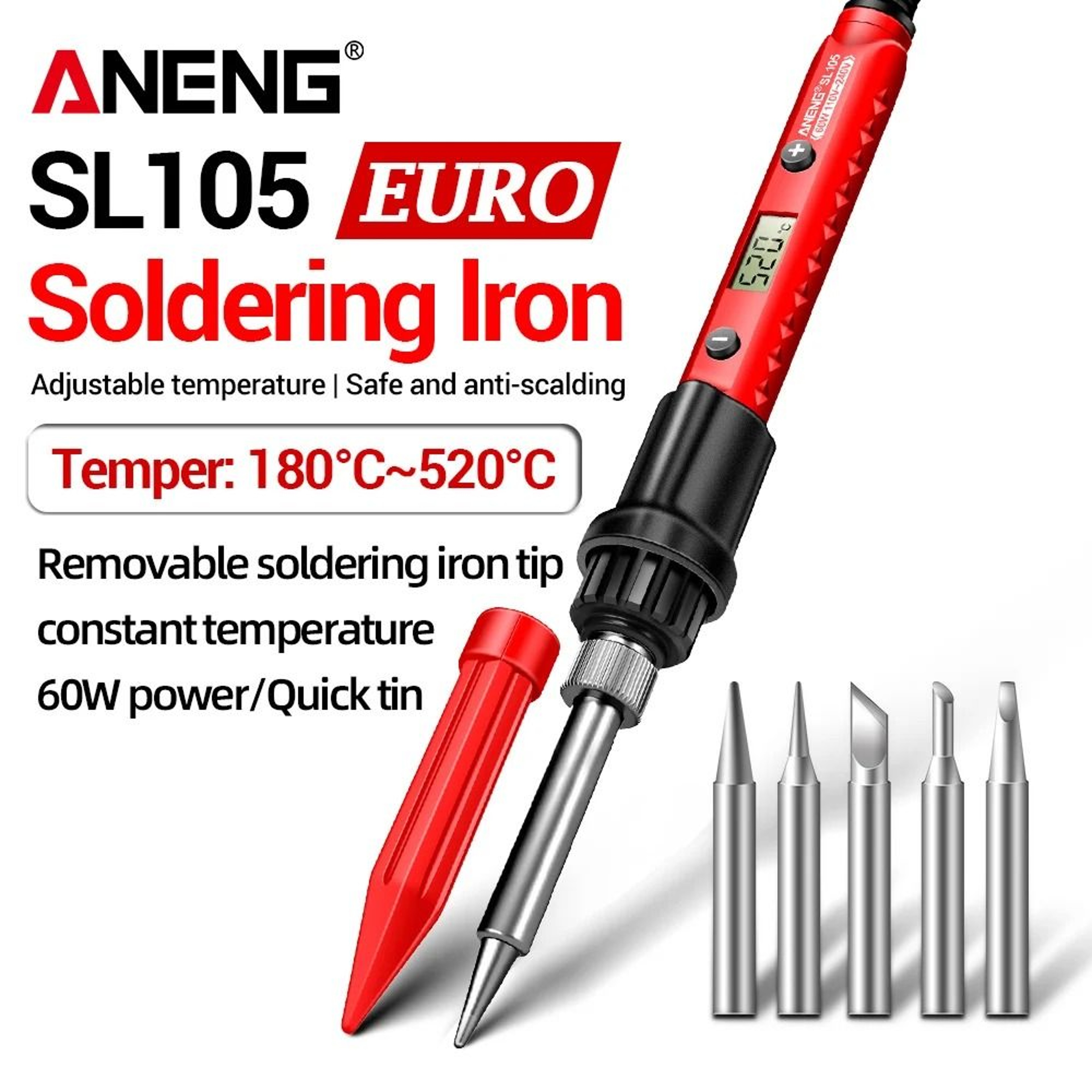 ANENG Electric Soldering Iron SL105 Digital Display Adjustable Temperature Soldering Tool 0