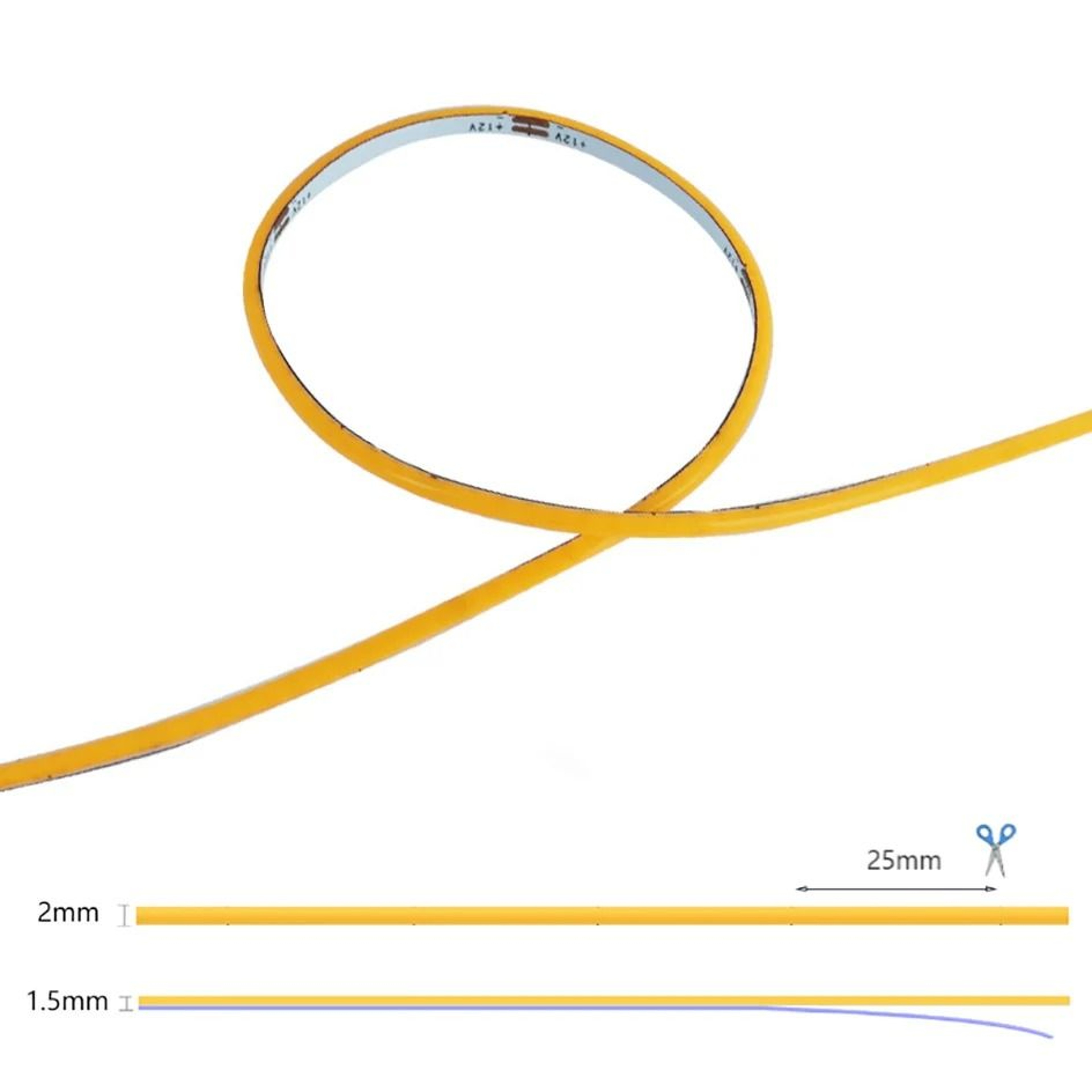 Ultimate Thin 2mm COB LED Strip Light 12V Flexible Tape Light For DIY And Cabinet Projects 3
