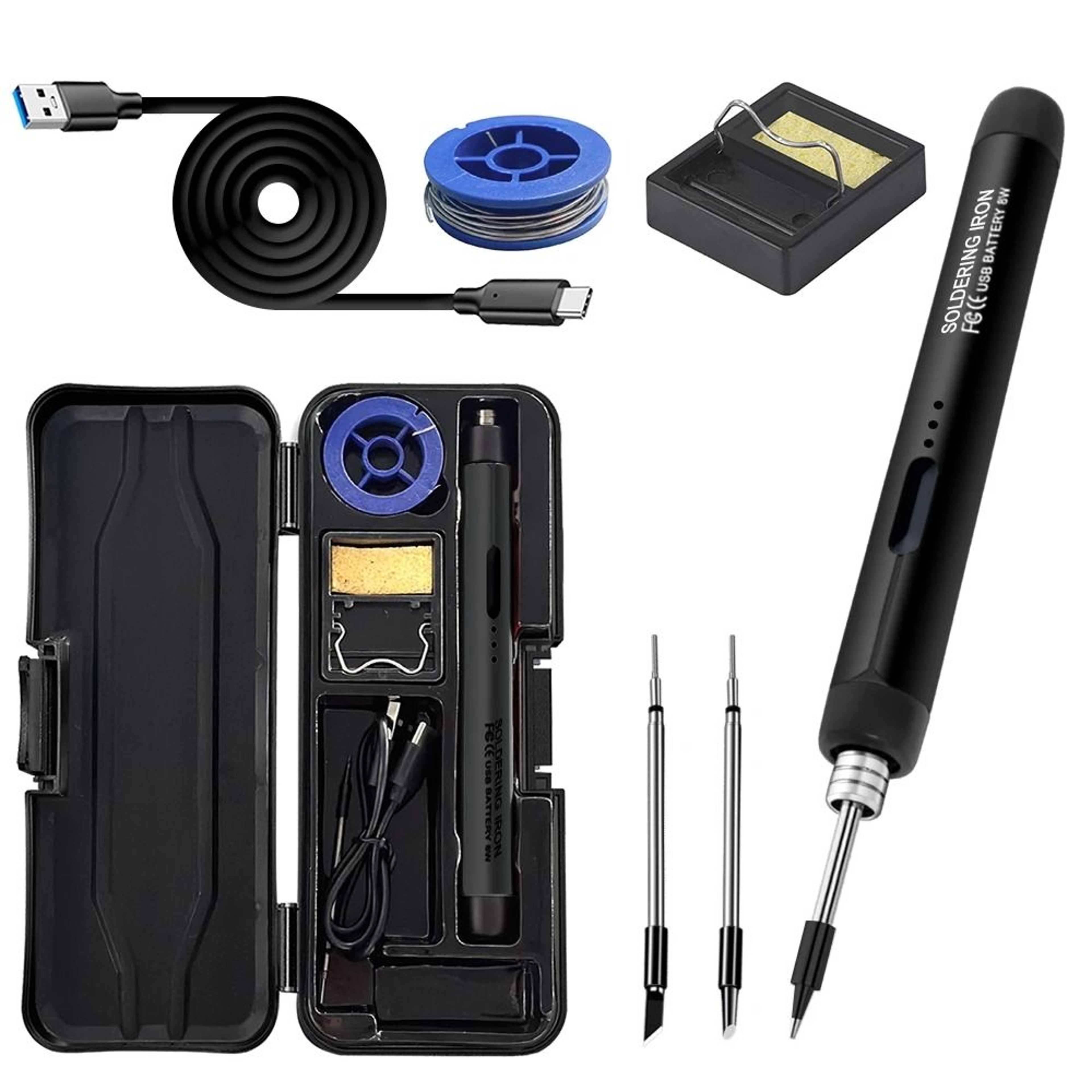 Mini USB Soldering Iron Set With Adjustable Temperature And Rechargeable Battery For Portable House 7