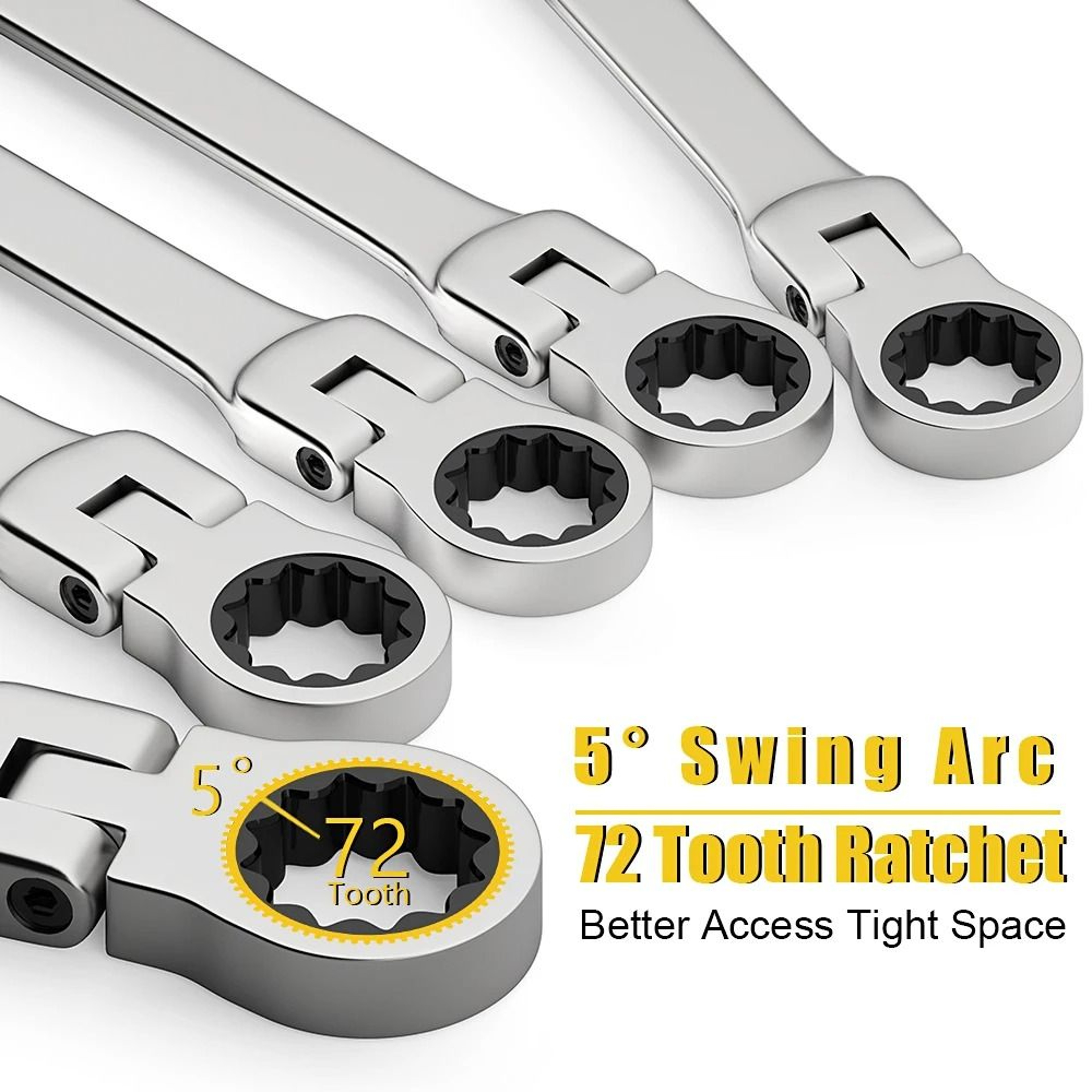 Metric Flex Head Ratcheting Wrench Set With Chrome Vanadium Steel And Organizer Bag 1