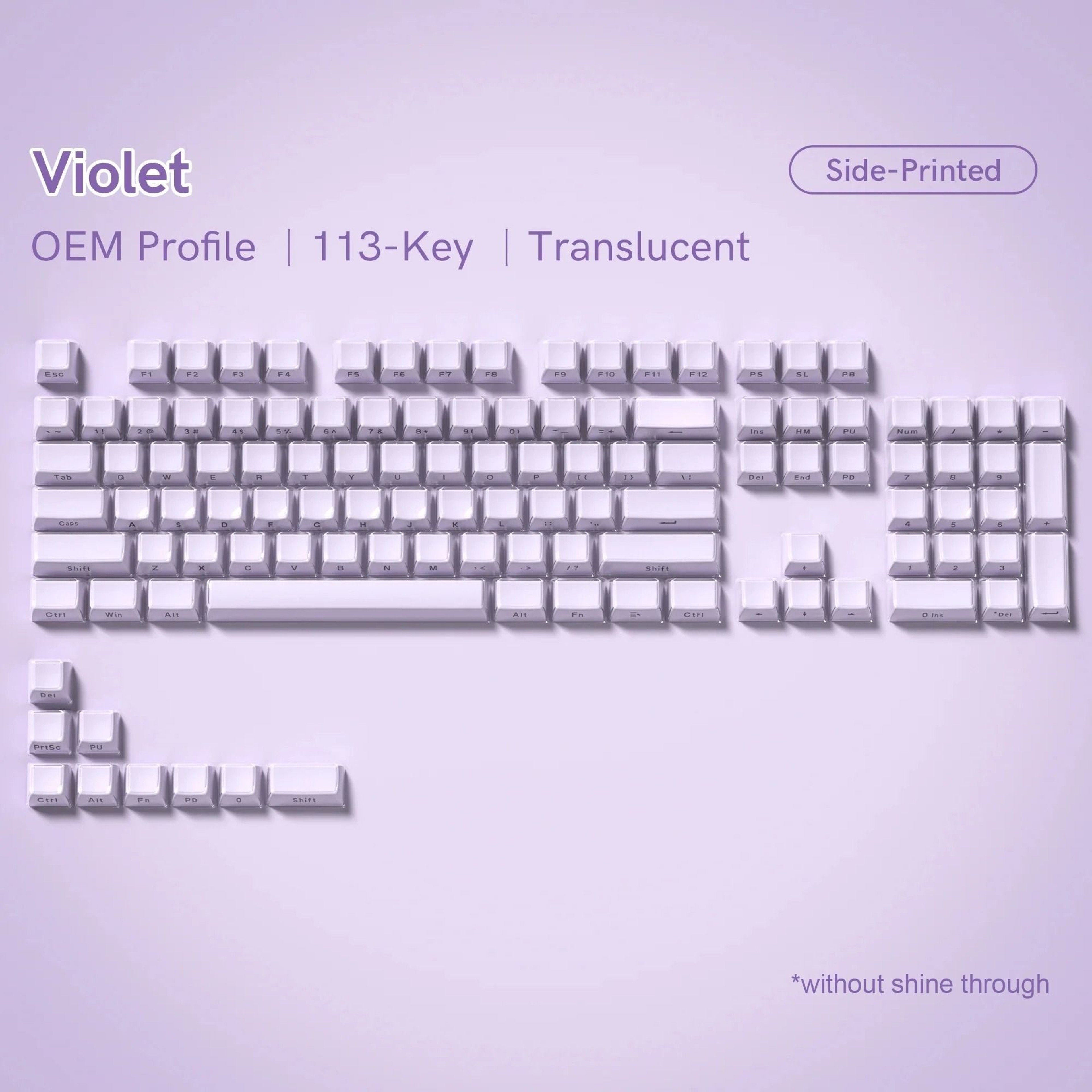 OEM Profile Pink Jello Crystal Keycap Set For MX Switches 11