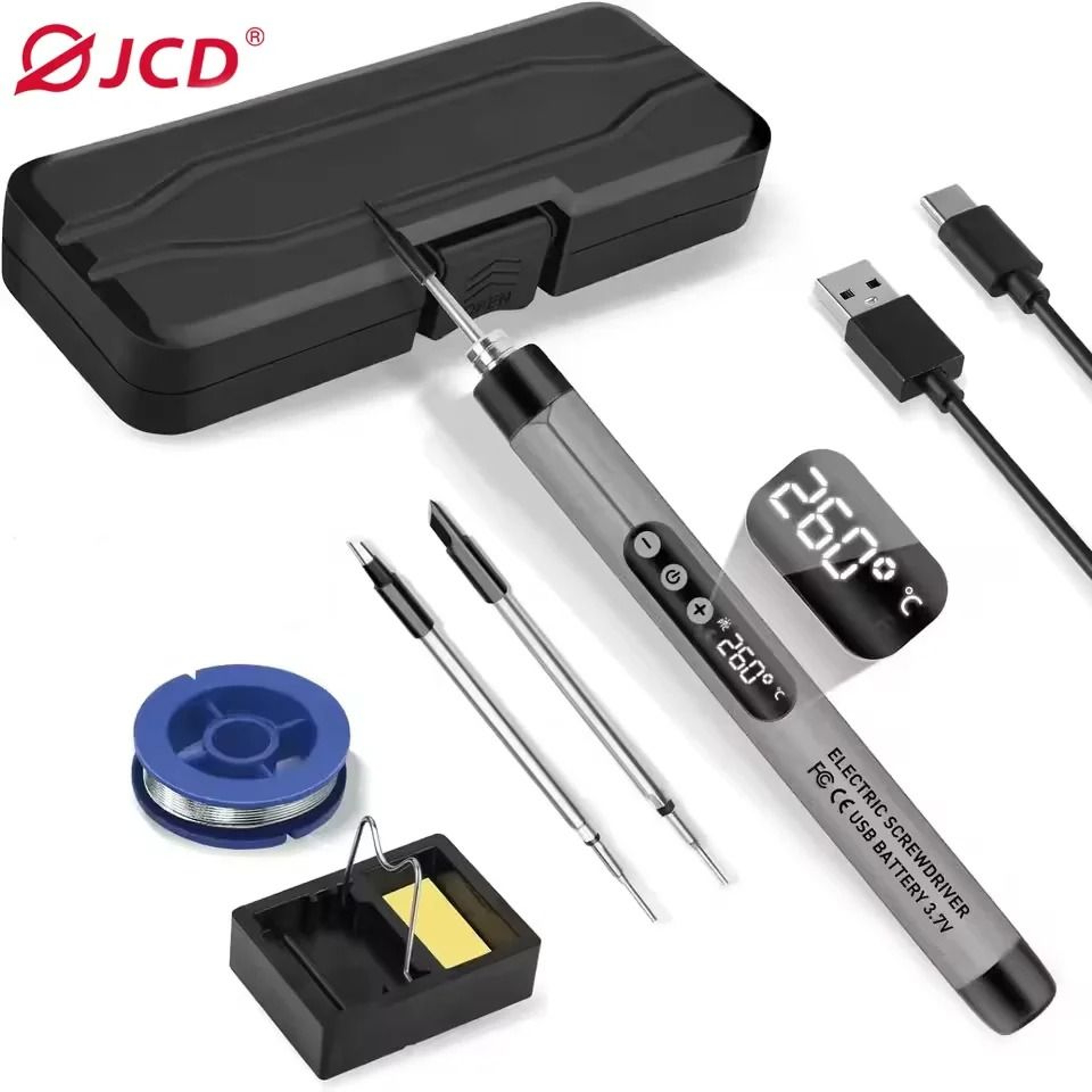 Cordless USB Digital Soldering Iron Adjustable Temperature 300 To 450 Degrees 10
