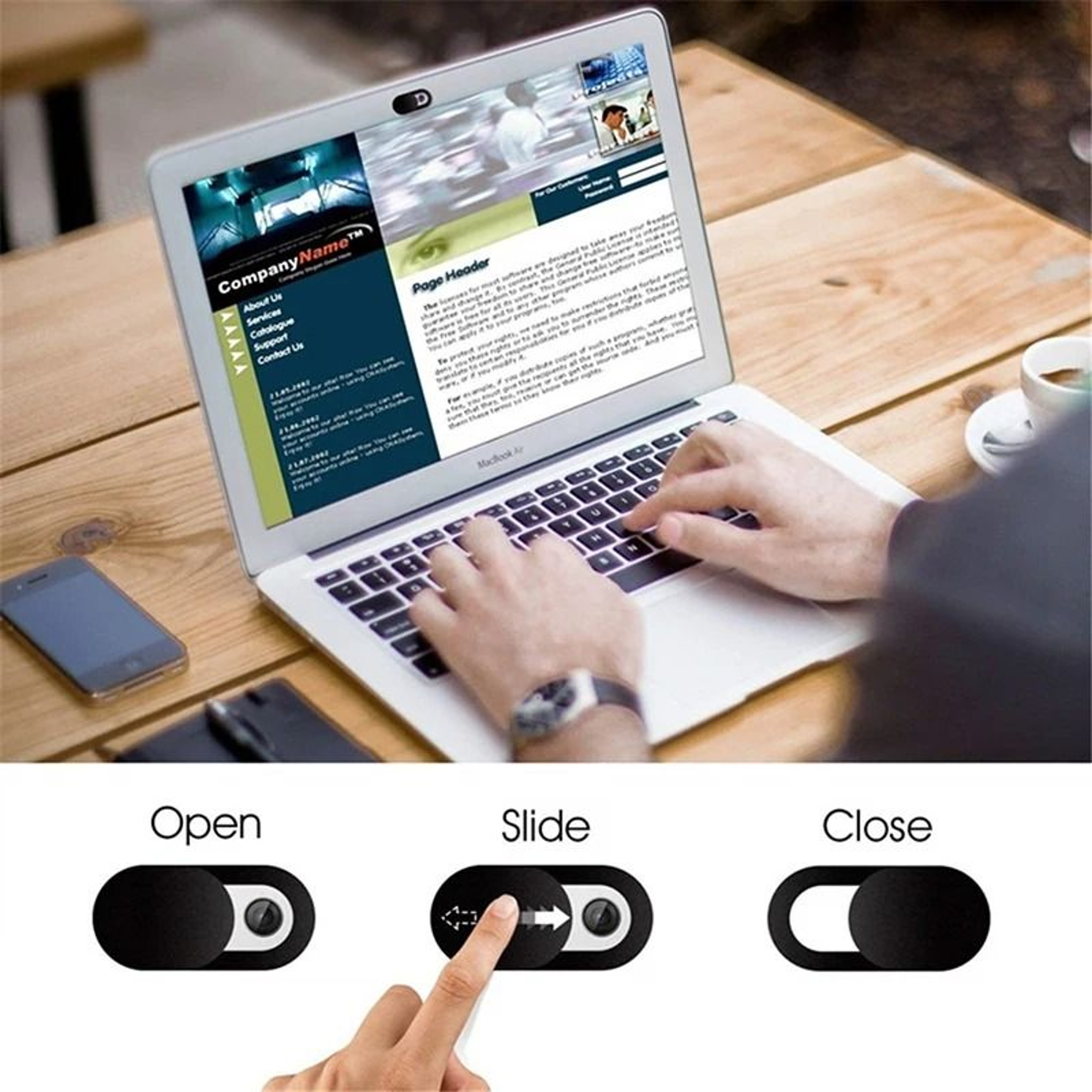 Sliding Webcam Cover Privacy Shield For Laptops Tablets And Phones 1