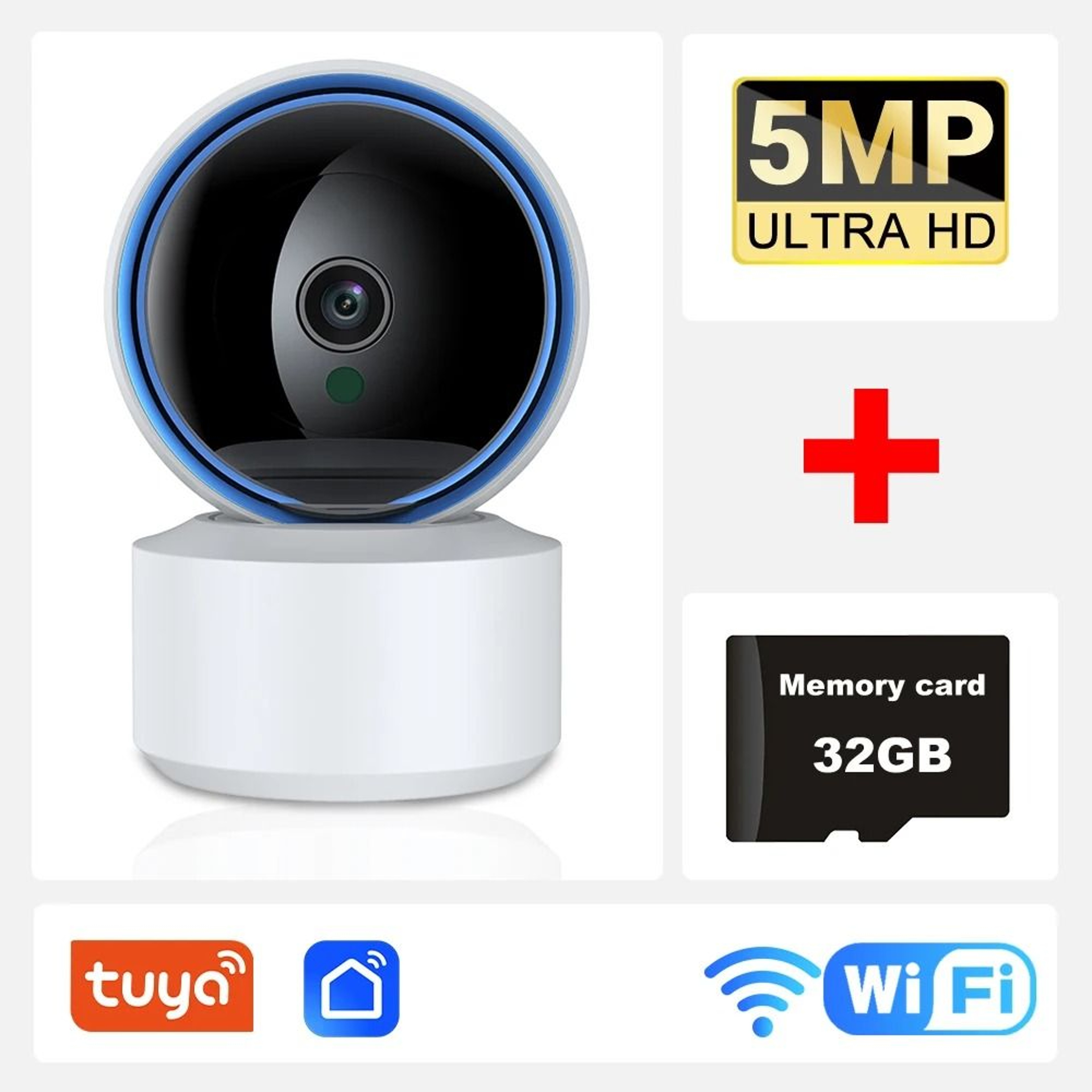 Tuya 5MP Wifi IP Camera Baby Monitor 360 PTZ Two Way Audio Night Vision 8