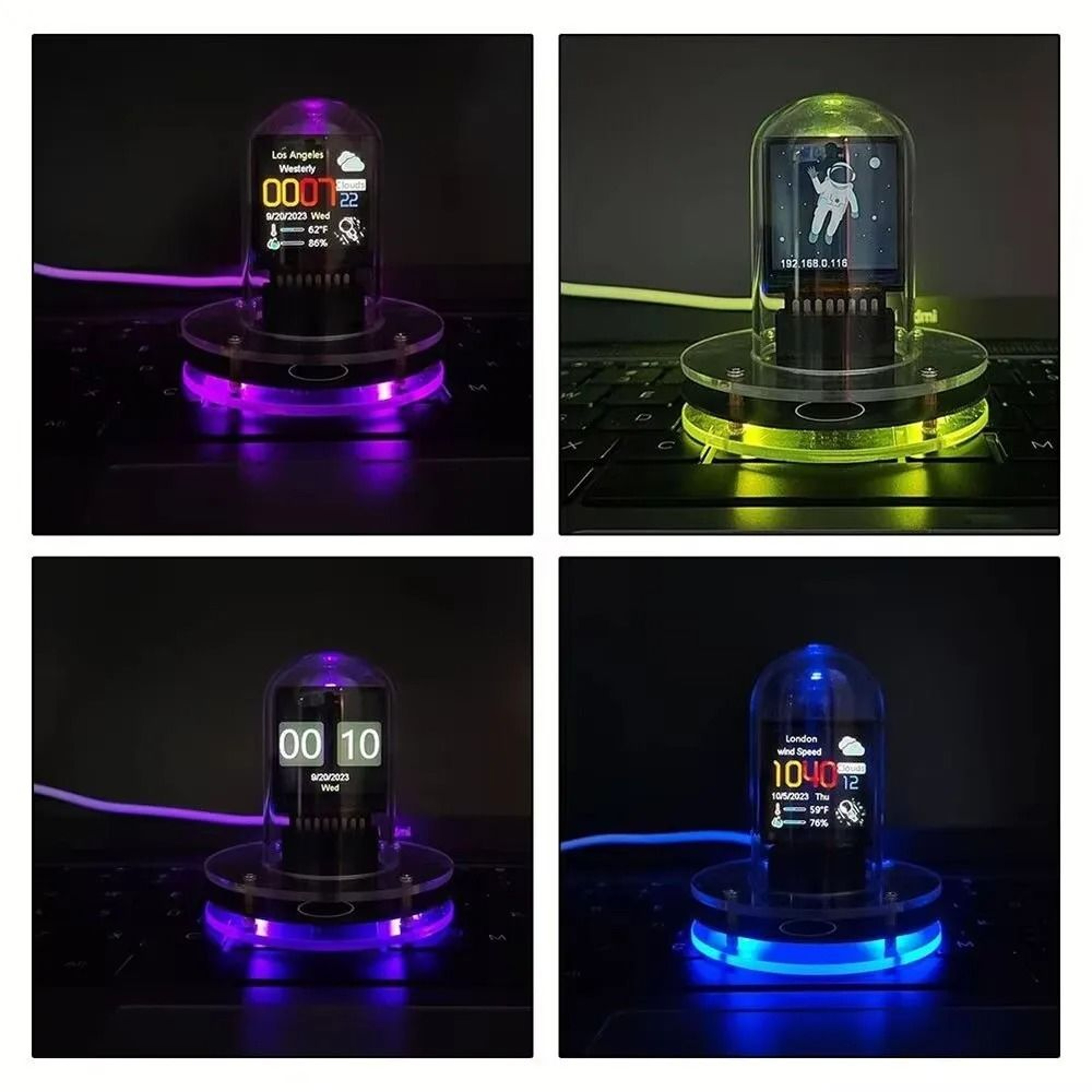 Nixie Tube Style Smart WiFi Digital Clock With Automatic Time Update 5