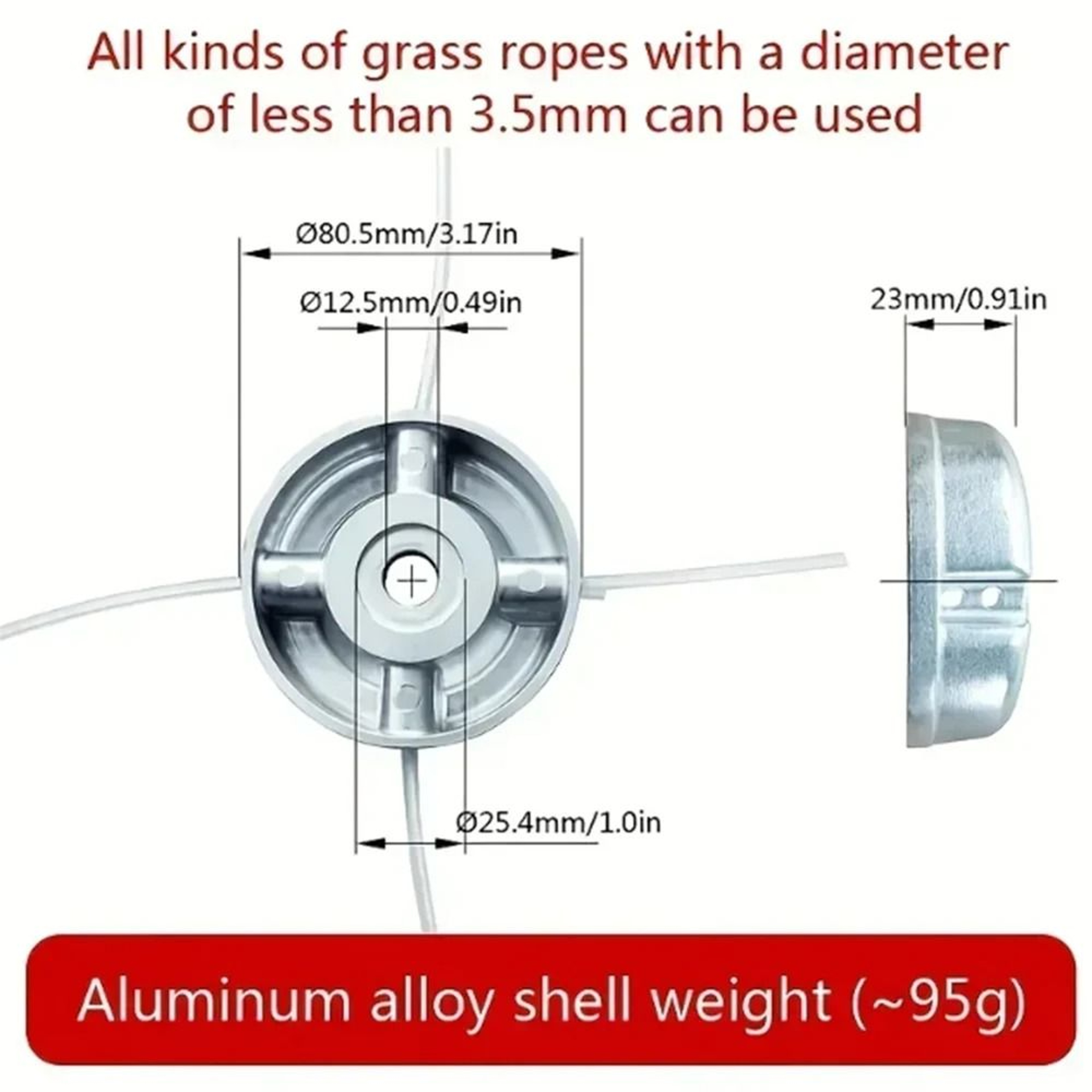 Universal Aluminum Lawn Mower Head With Nylon  Steel Line Accessories 3