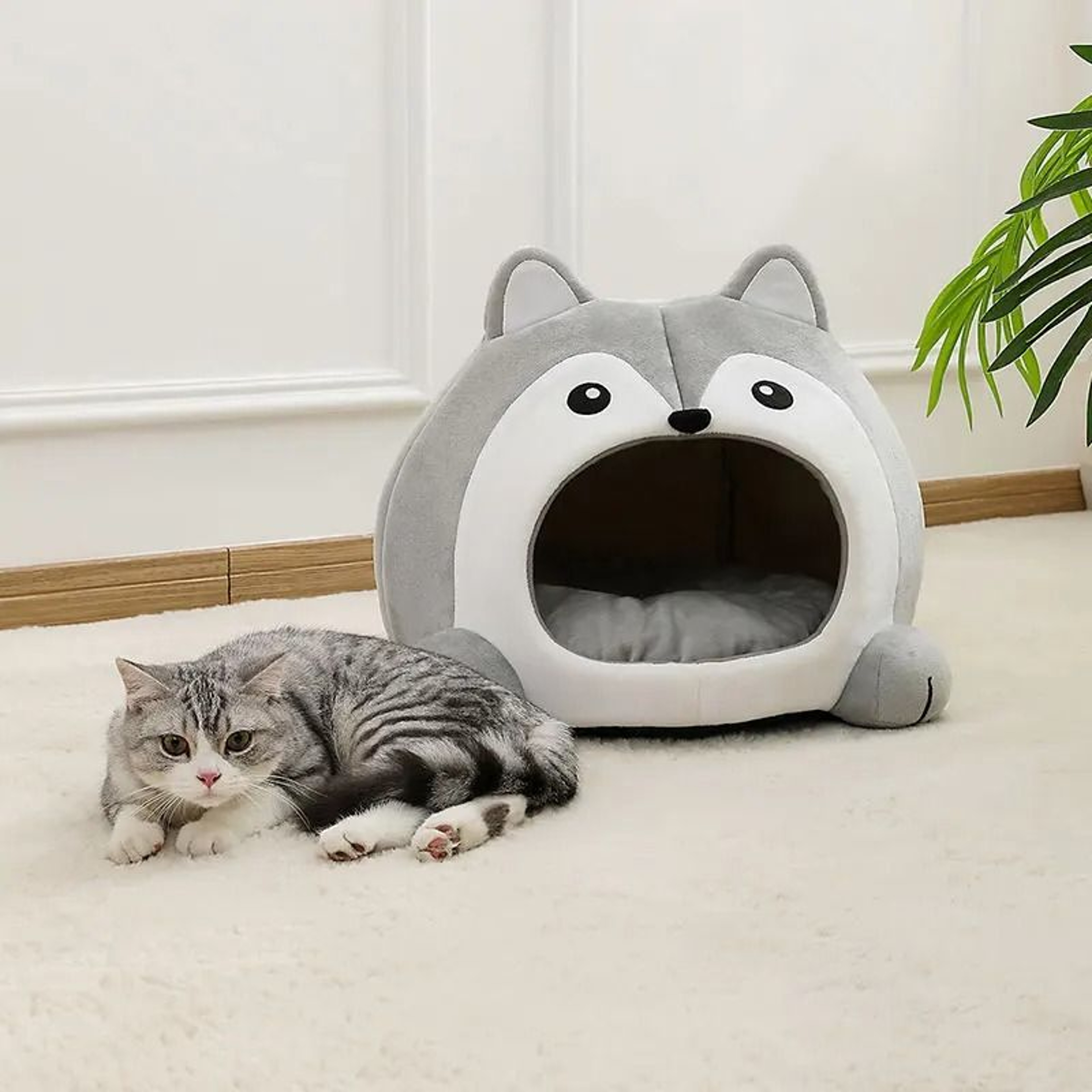 Soft Cat Bed And Small Dog Lounger With Cushion And Tent Design 1