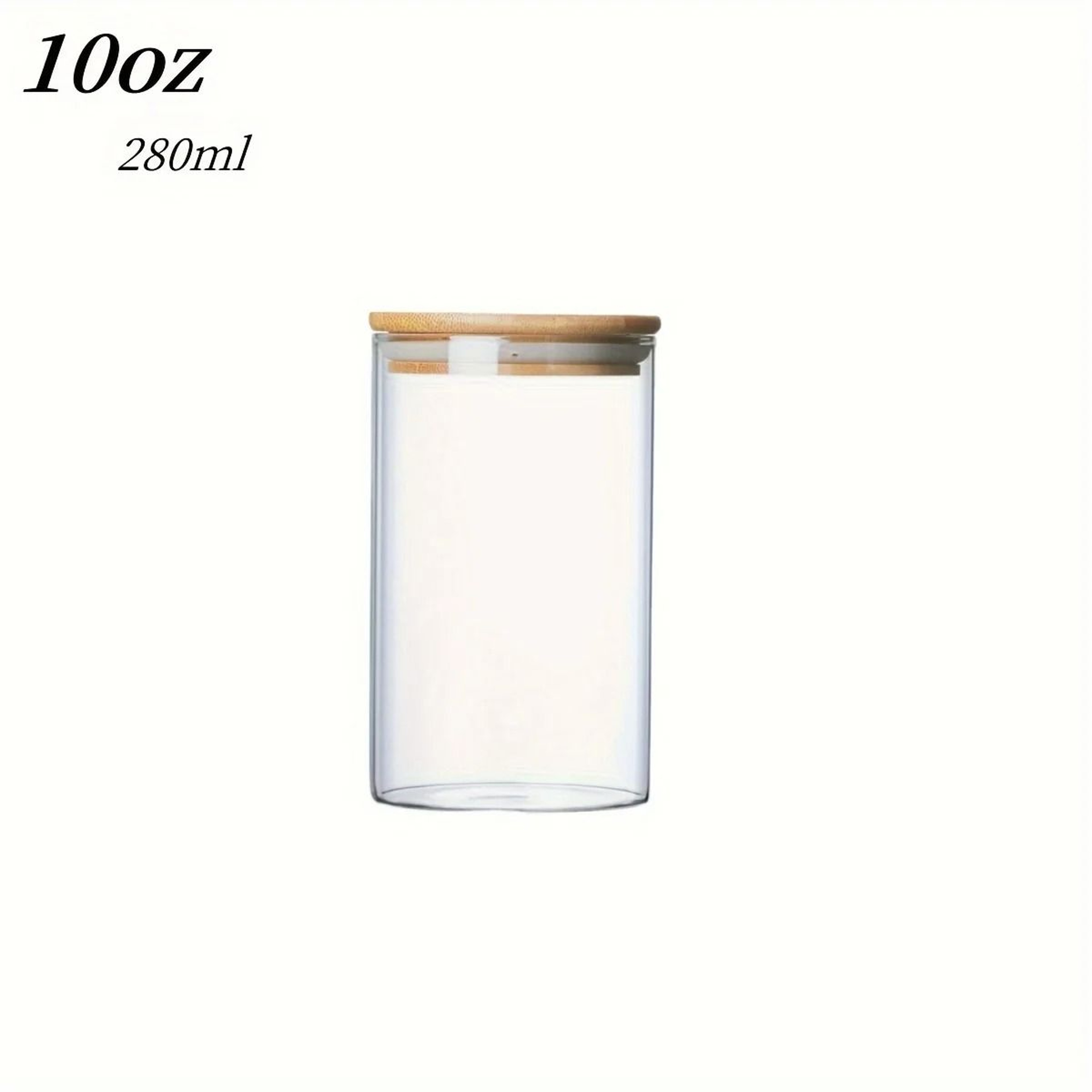 Glass Jar With Bamboo Lid 10oz Airtight Food Storage Container 6