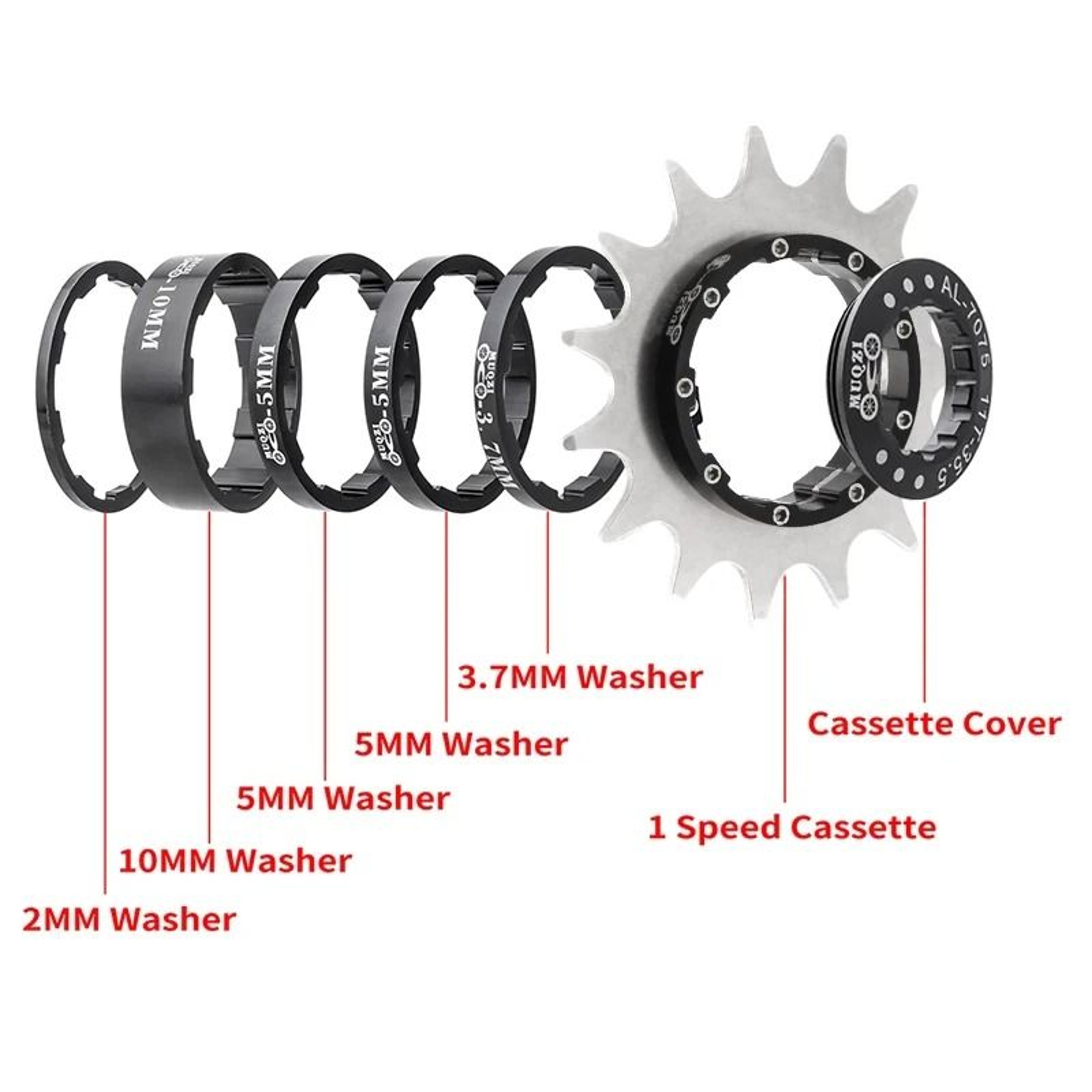 Muqzi Single Speed Cassette Cog Conversion Kit 12T To 22T 5