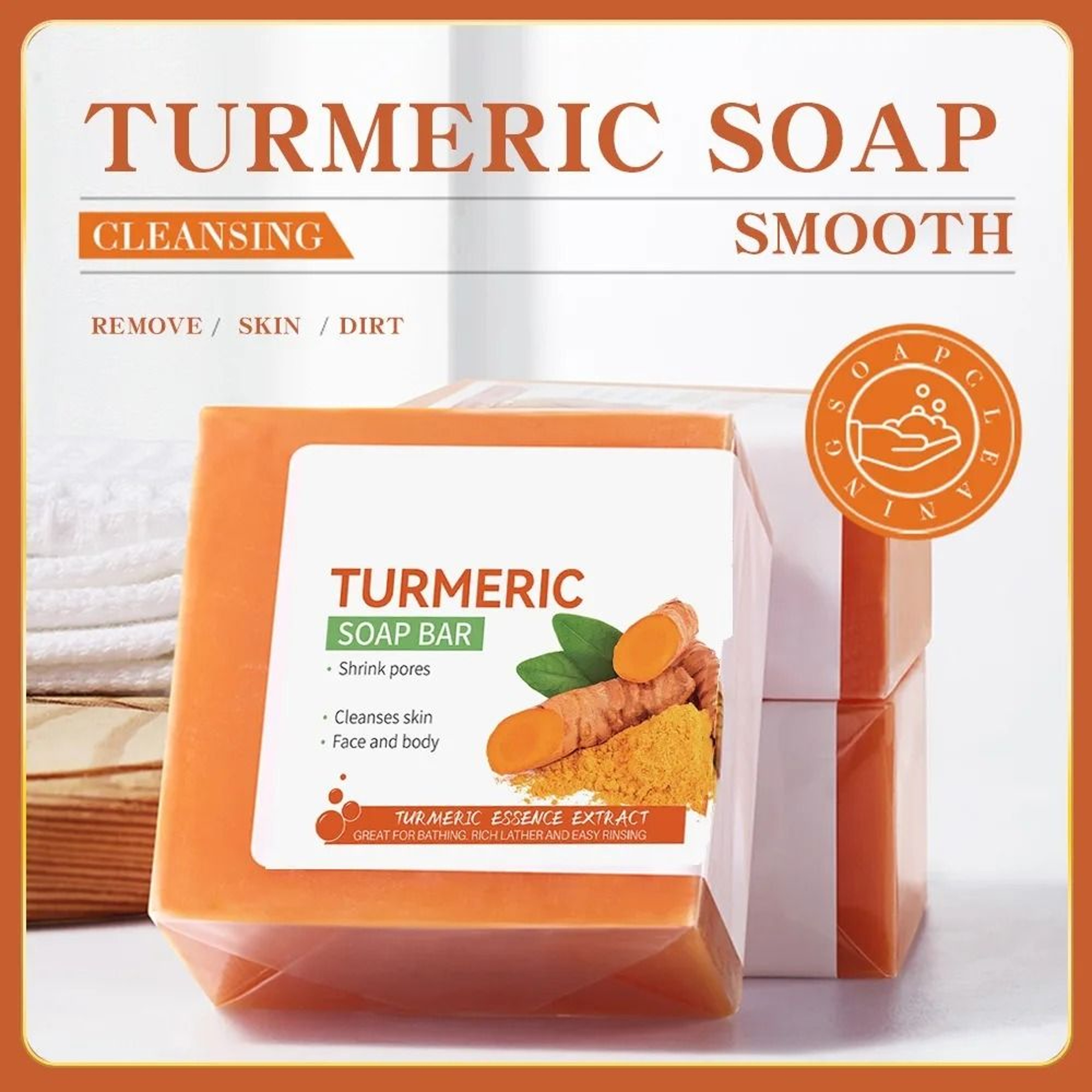 Handmade Turmeric Soap Brightening Body And Face Cleanser 0