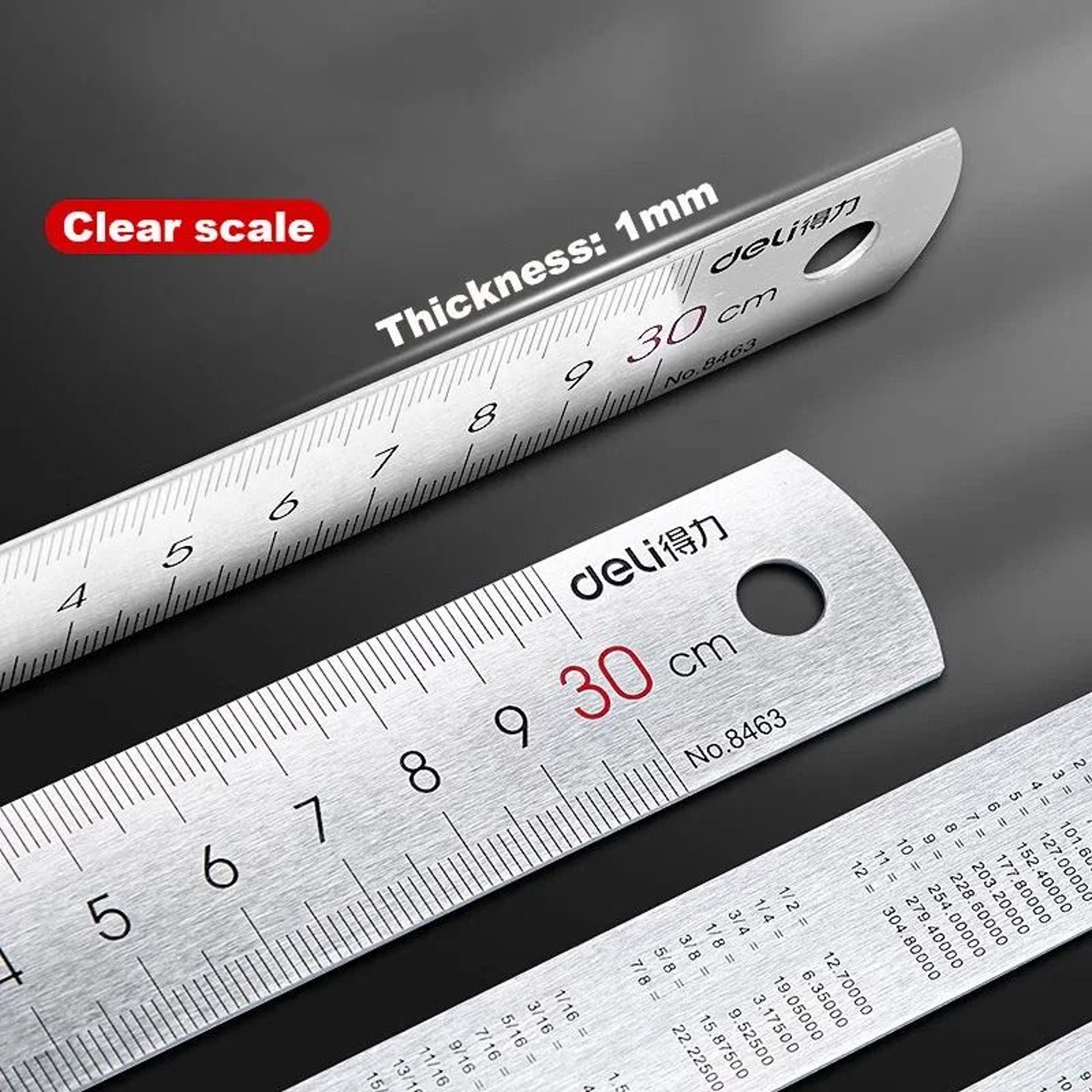 Deli Stainless Steel Ruler Straight Edge Measuring Tool 1