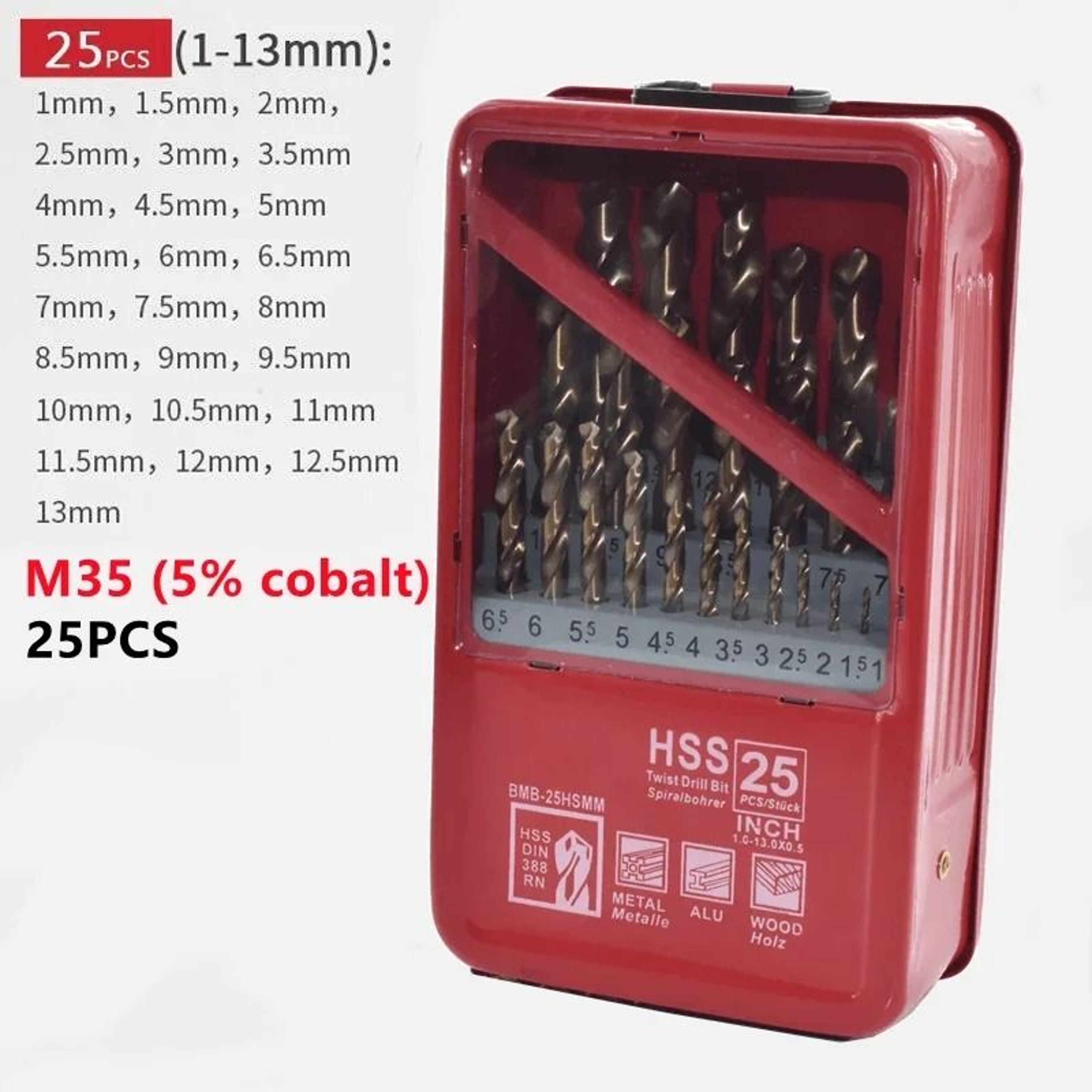 HSS Titanium Coated Drill Bit Set For Metal And Woodworking 1