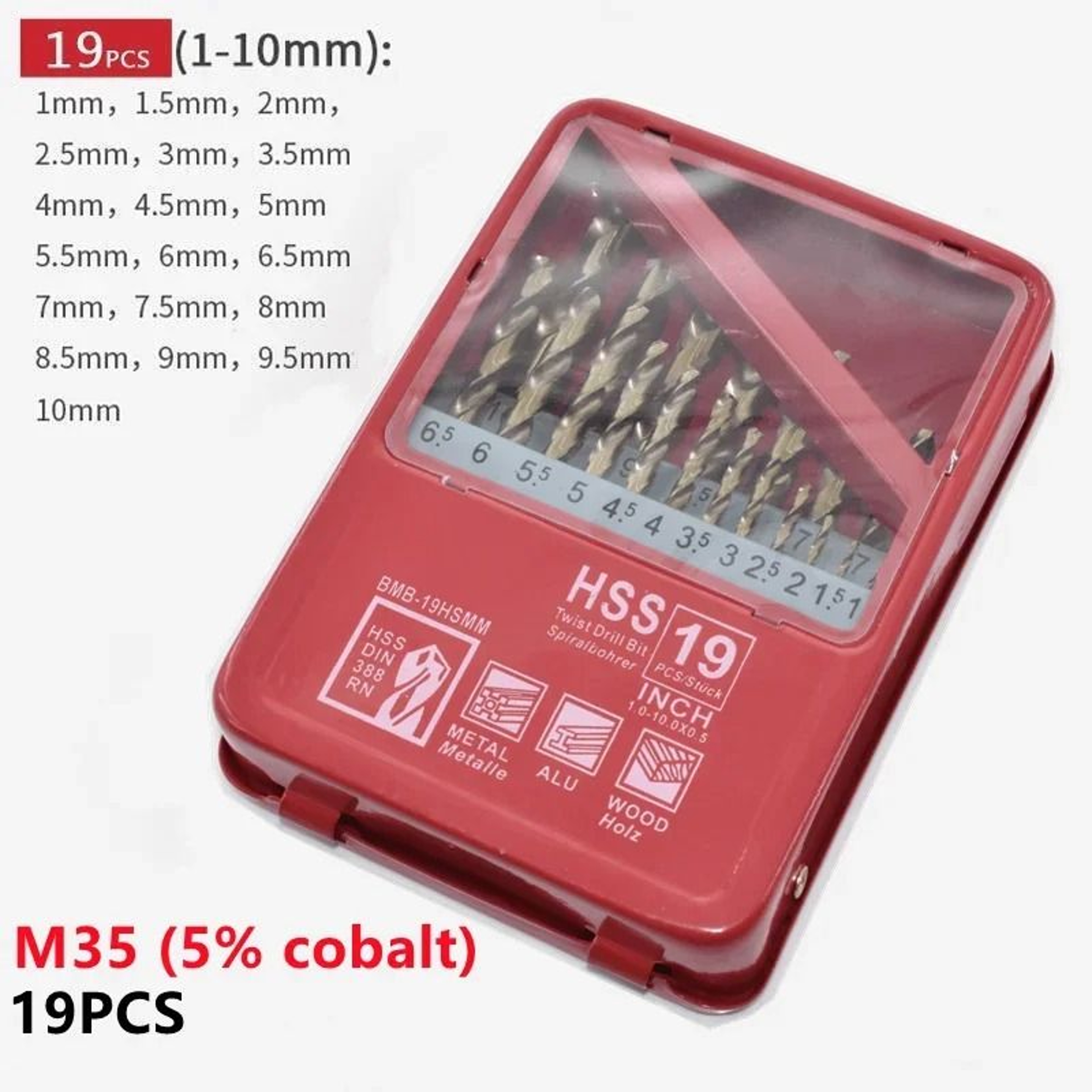 HSS Titanium Coated Drill Bit Set For Metal And Woodworking 2