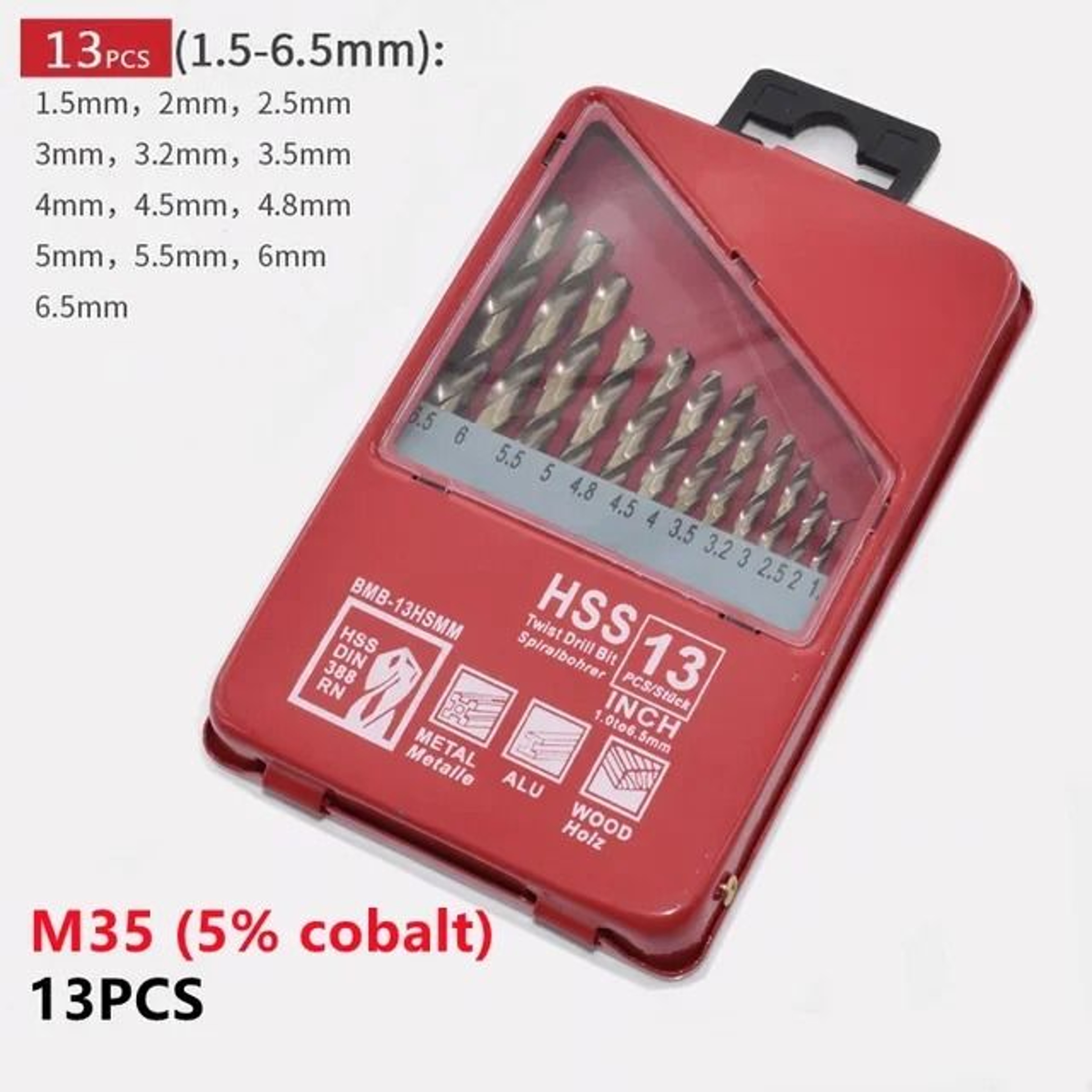 HSS Titanium Coated Drill Bit Set For Metal And Woodworking 6
