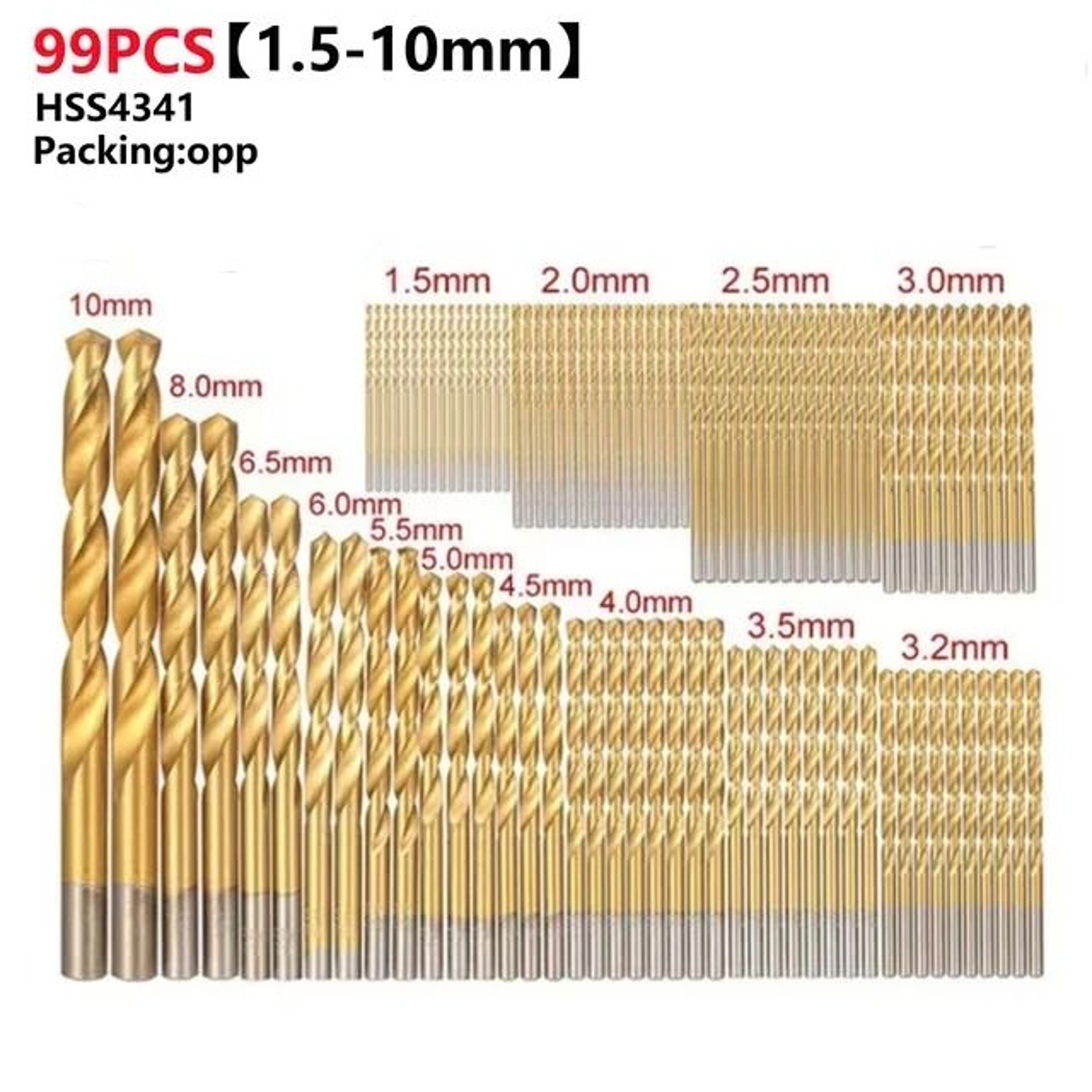 HSS Titanium Coated Drill Bit Set For Metal And Woodworking 8