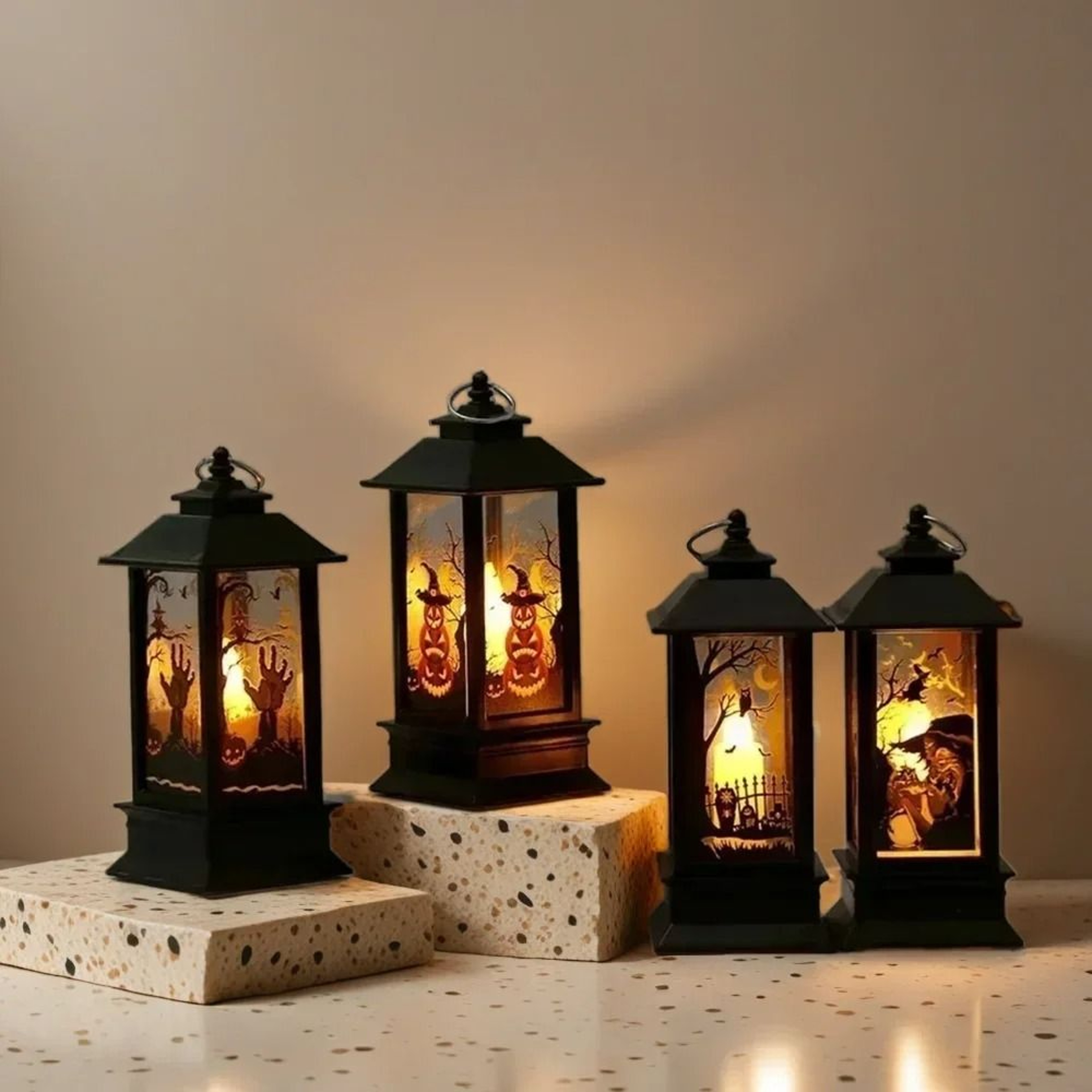 LED Pumpkin Ghost Lantern Halloween Hanging Decoration 0