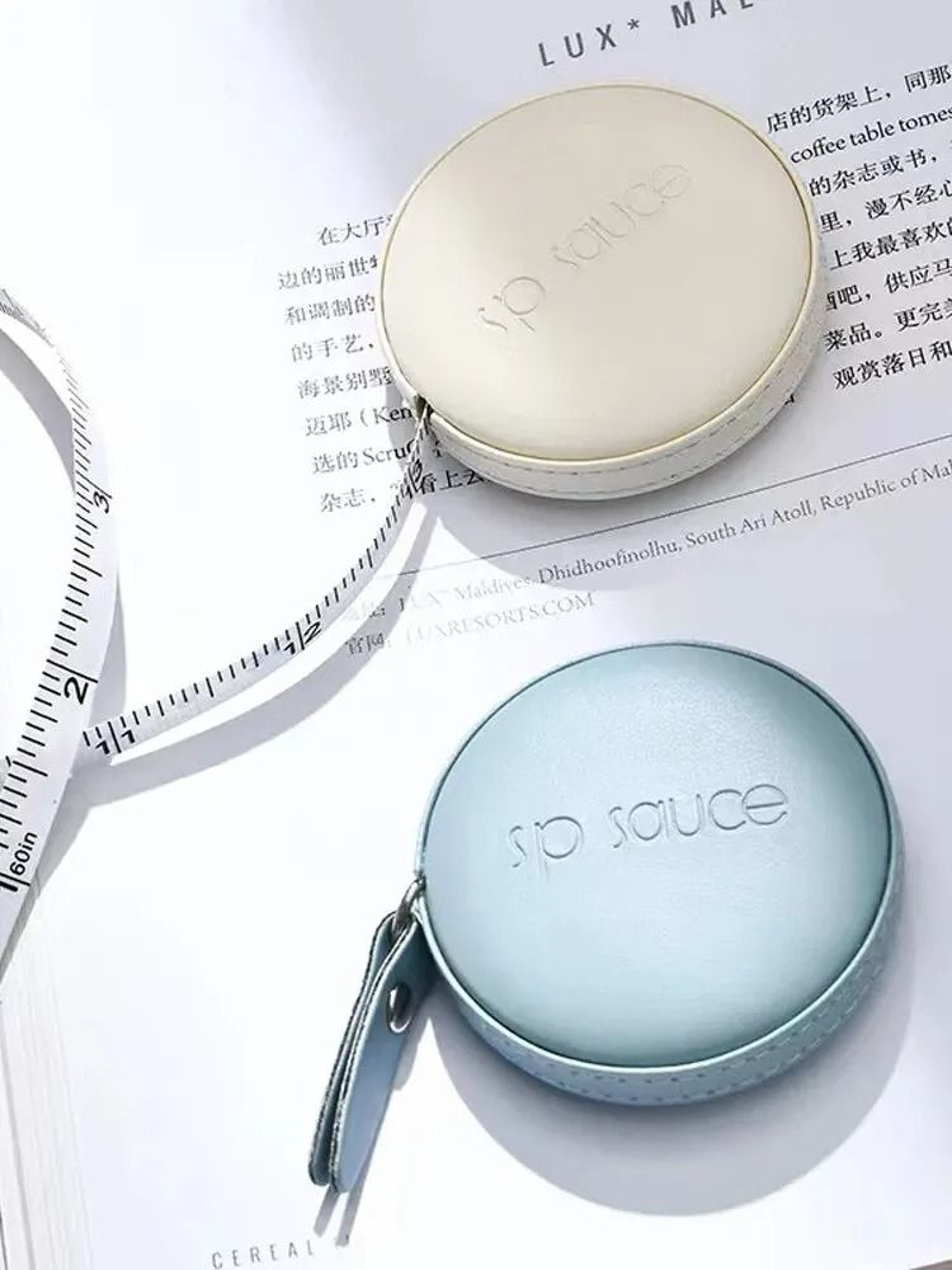 Soft Square Retractable Push Button Measuring Tape 1