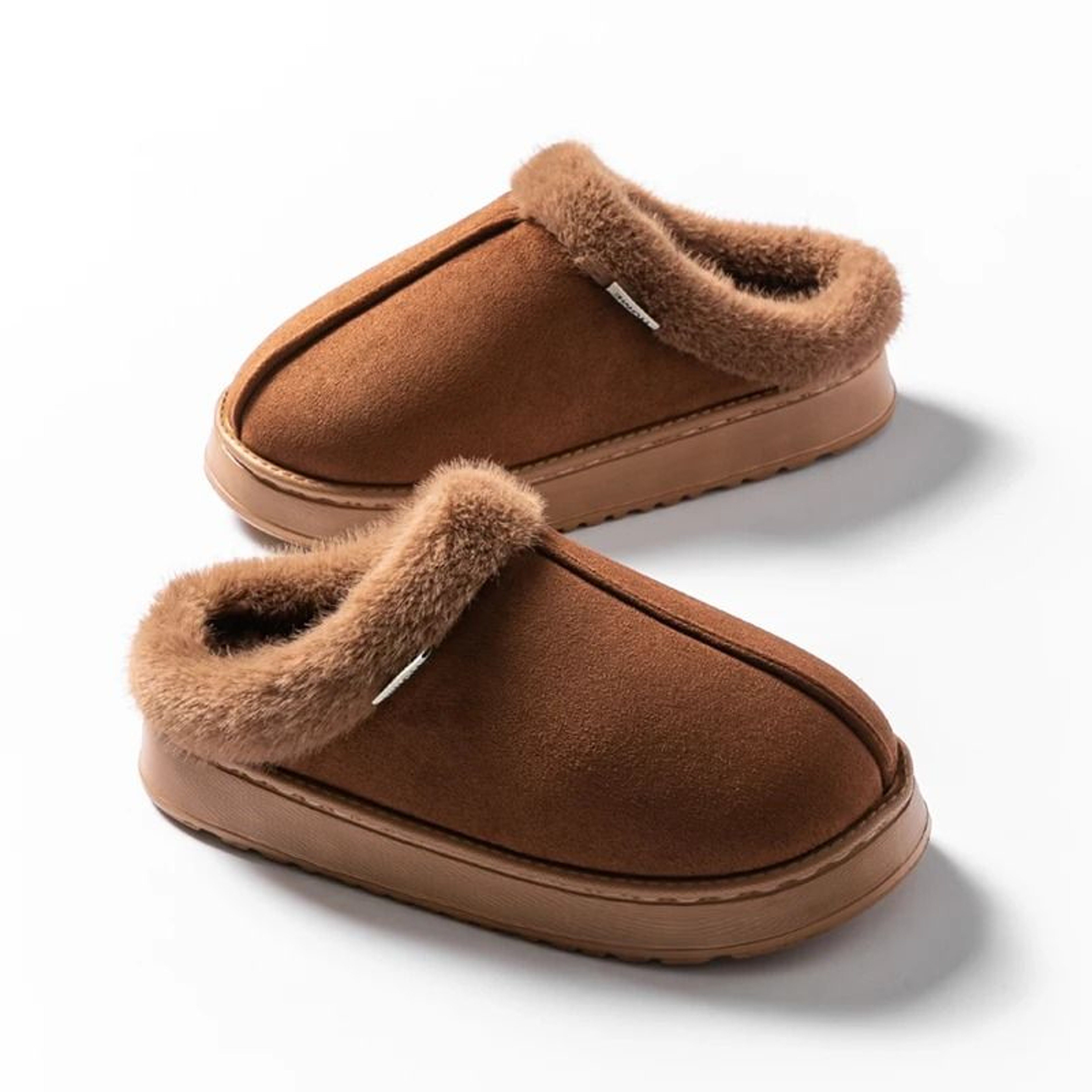 Women Fluffy Winter Slippers Indoor Warm EVA Sole Non Slip Home Slippers 11