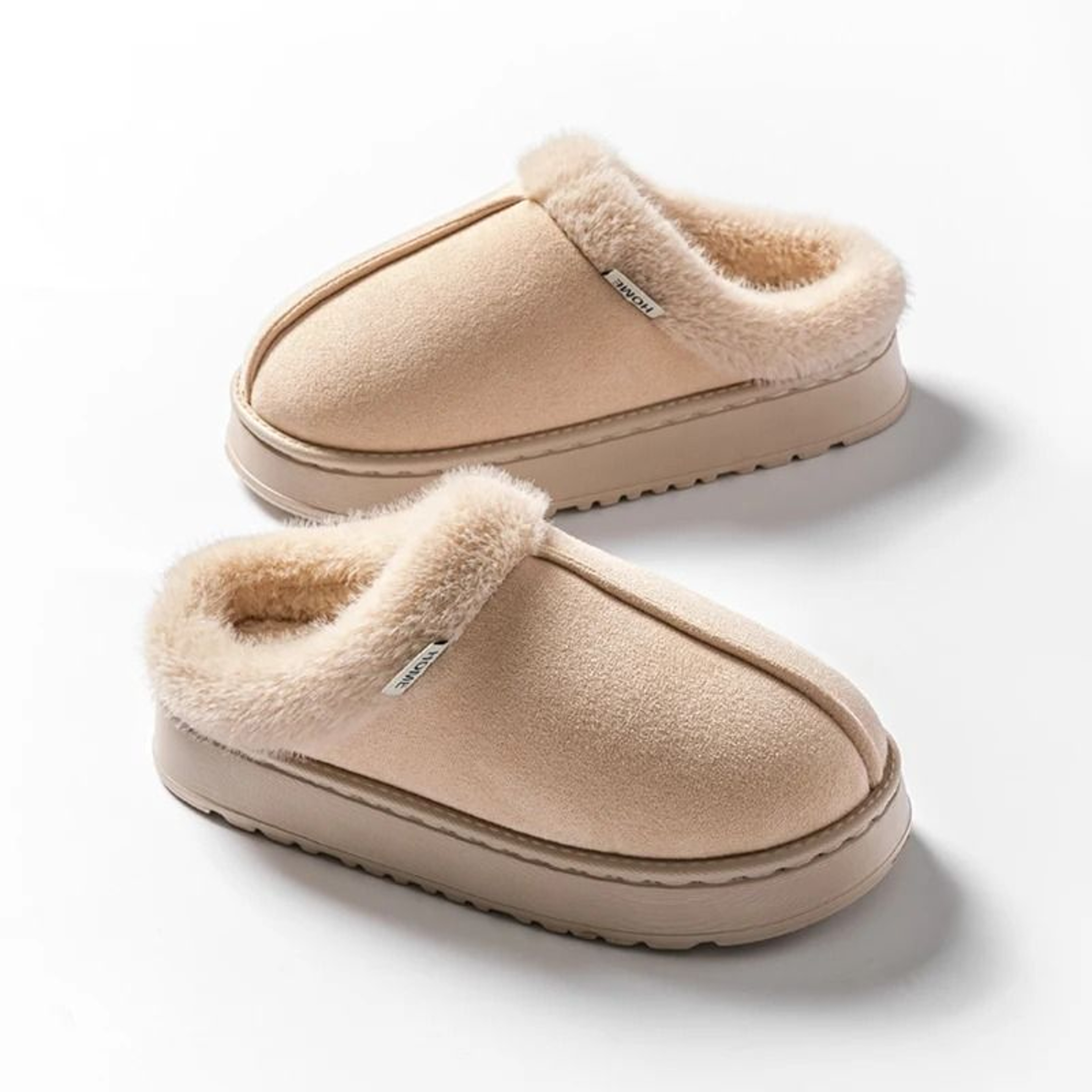 Women Fluffy Winter Slippers Indoor Warm EVA Sole Non Slip Home Slippers 7