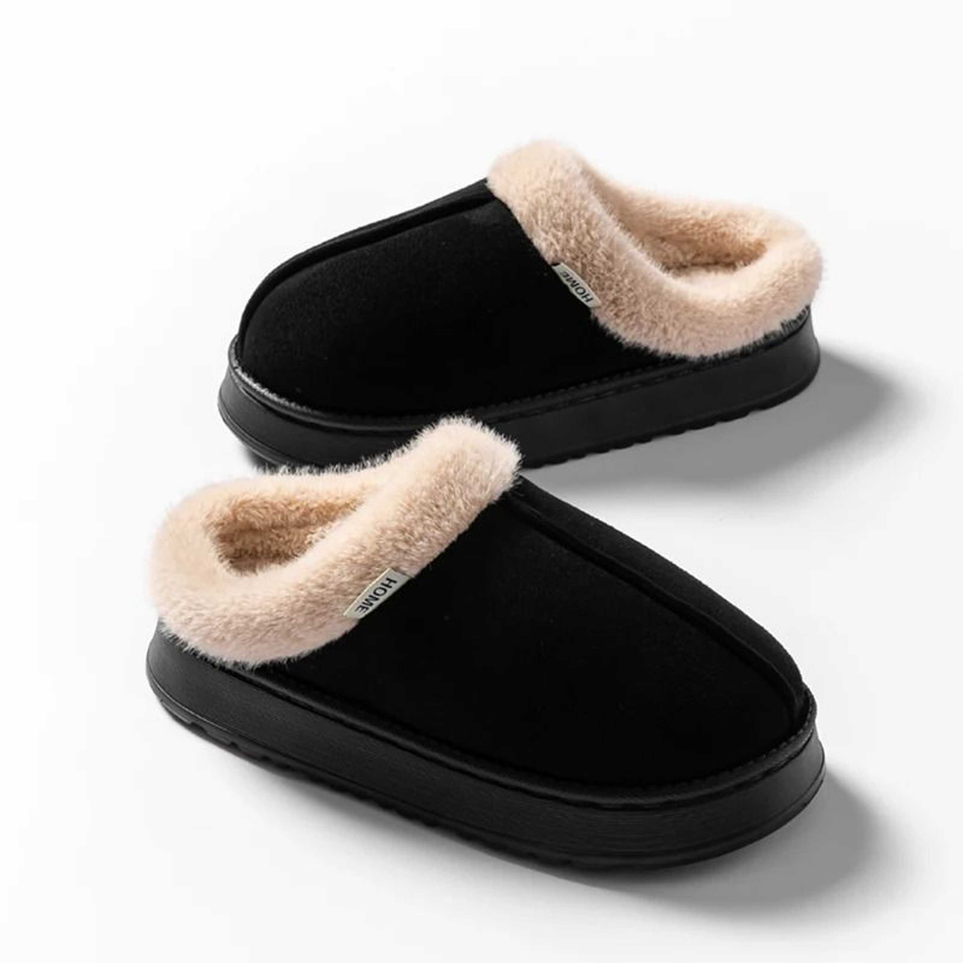 Women Fluffy Winter Slippers Indoor Warm EVA Sole Non Slip Home Slippers 8