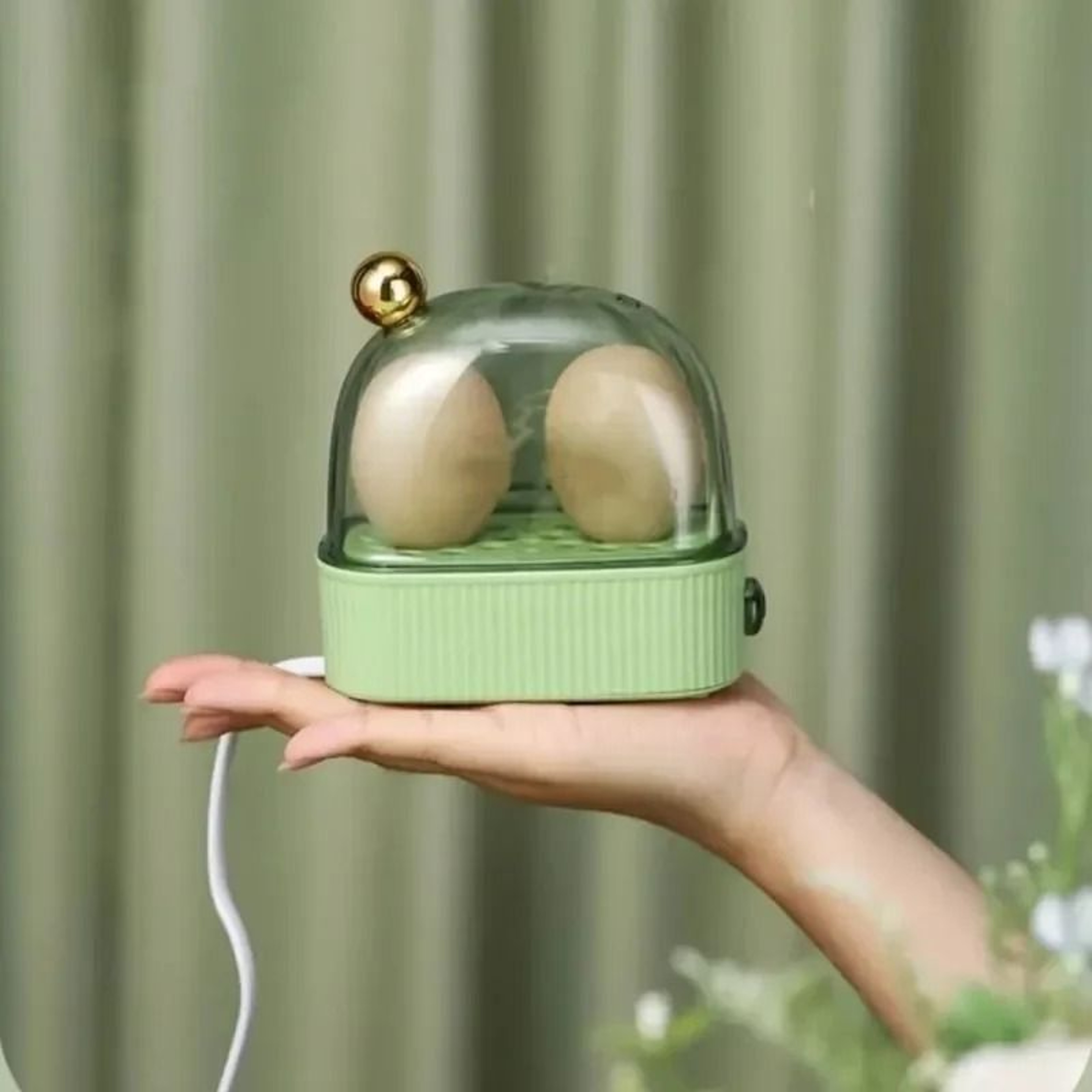 Electric Egg Boiler Automatic Cooker Portable 2 Egg Steamer 0