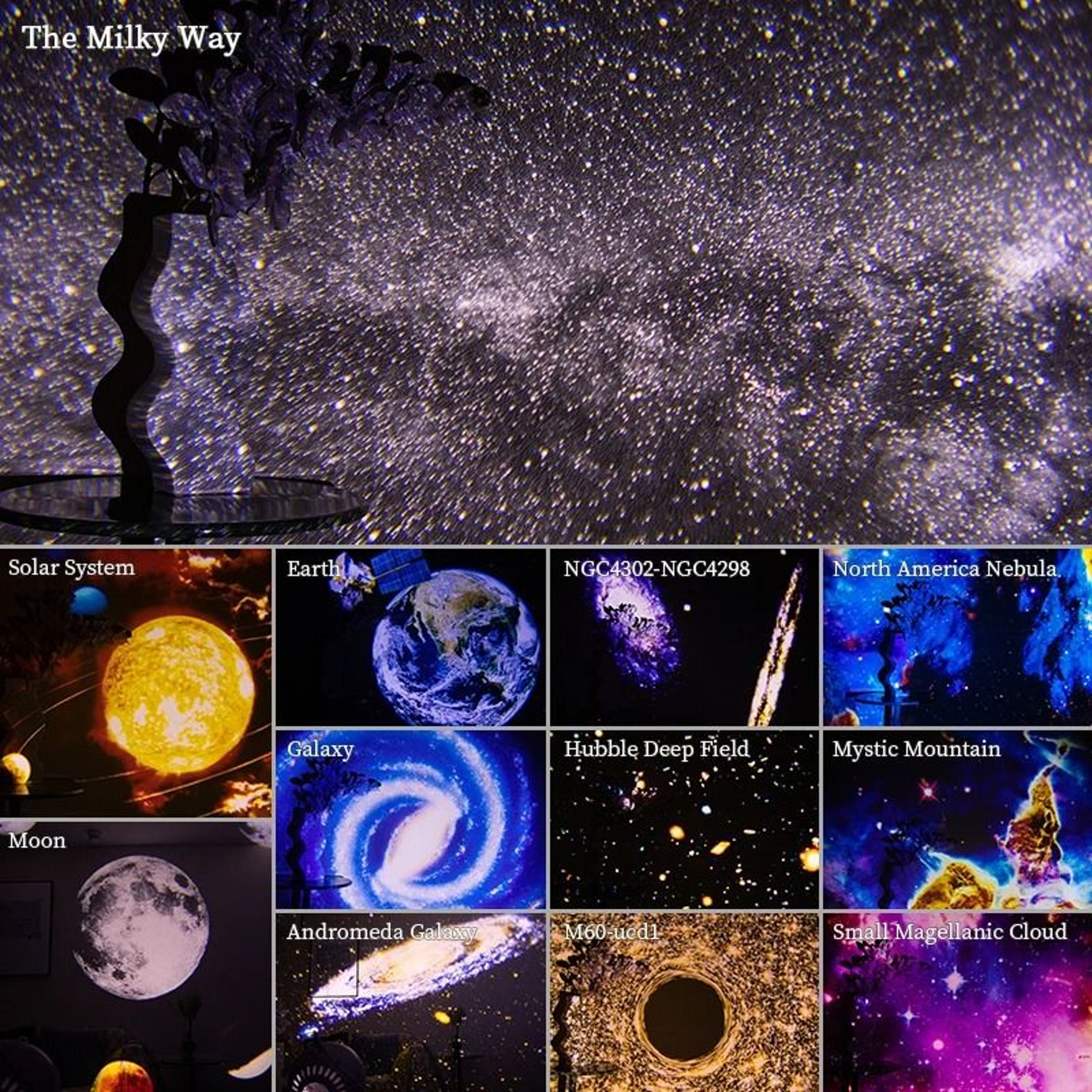 Night Light Galaxy Projector 360 Rotate Starry Sky Lamp 1