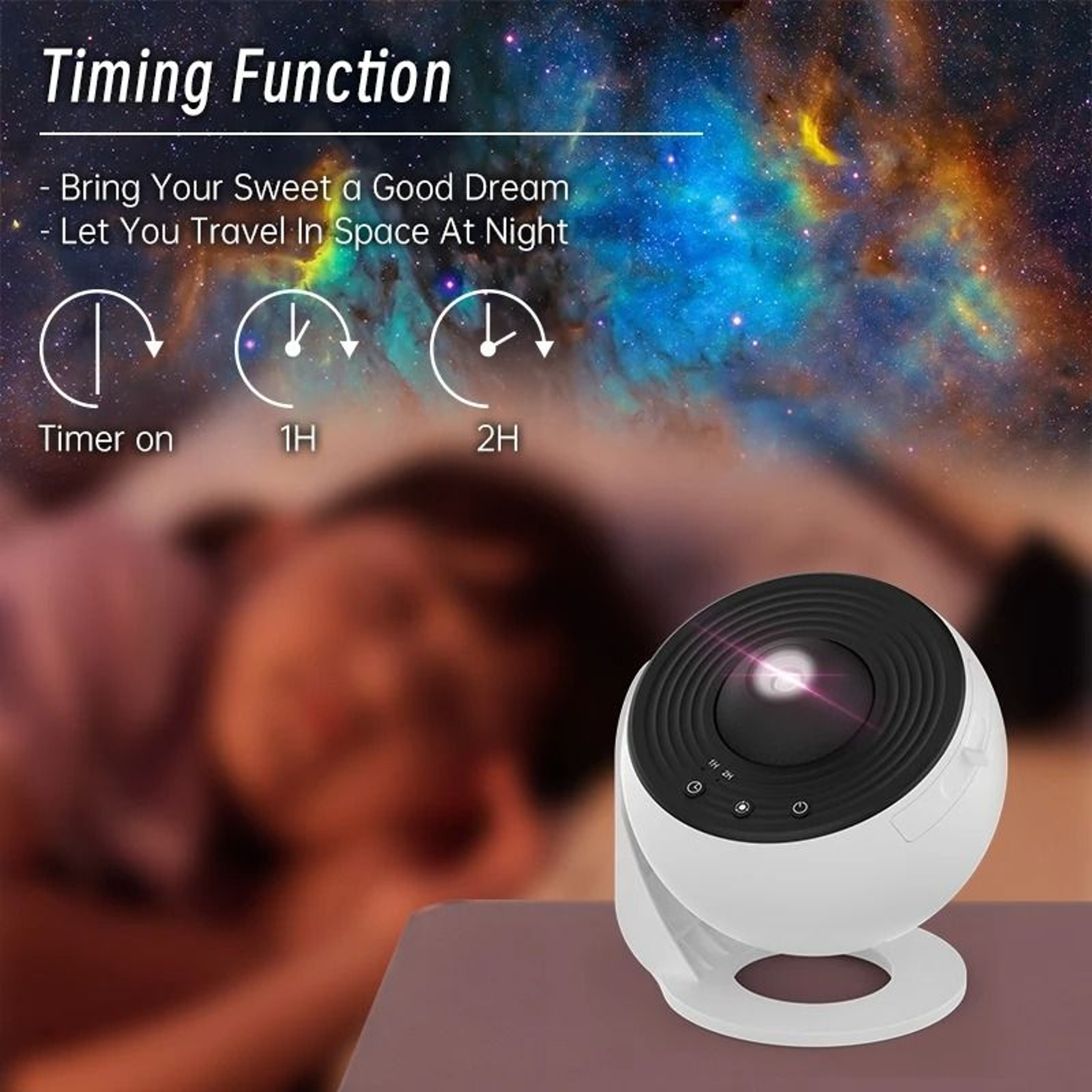 Night Light Galaxy Projector 360 Rotate Starry Sky Lamp 2