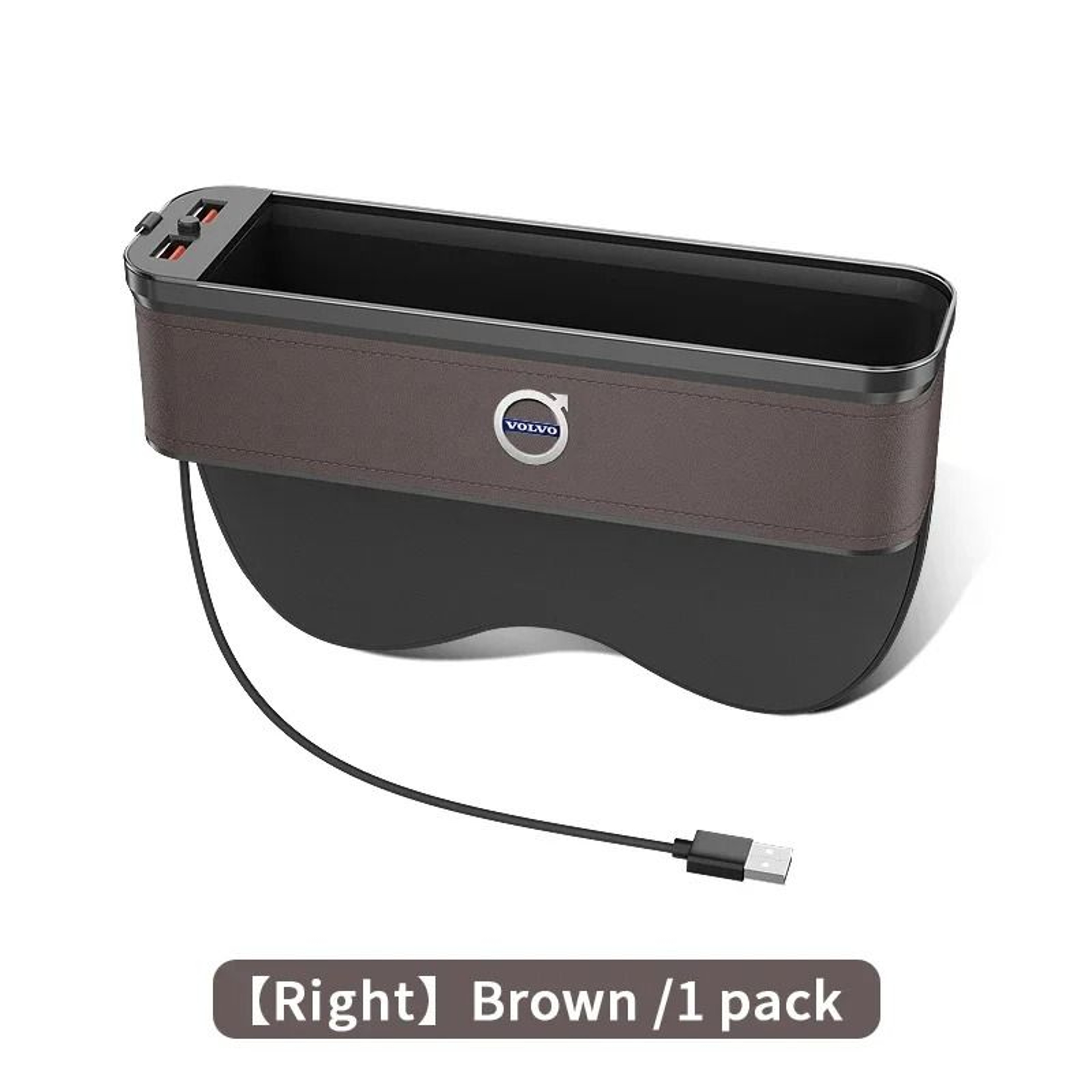 Volvo Seat Crevice Storage Box USB Charging Gap Slot Organizer 6