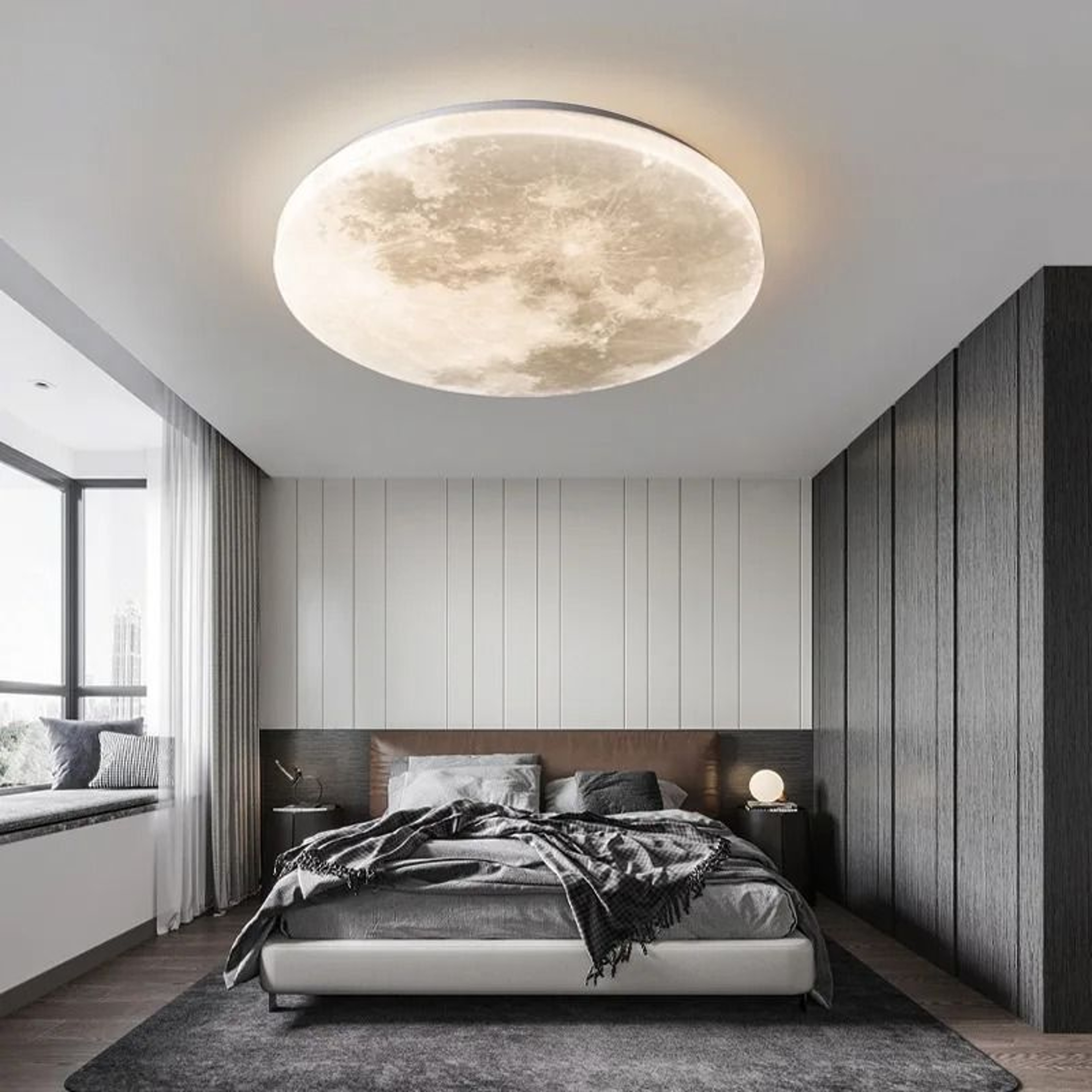 Modern Lunar Design Round LED Ceiling Lamp 2