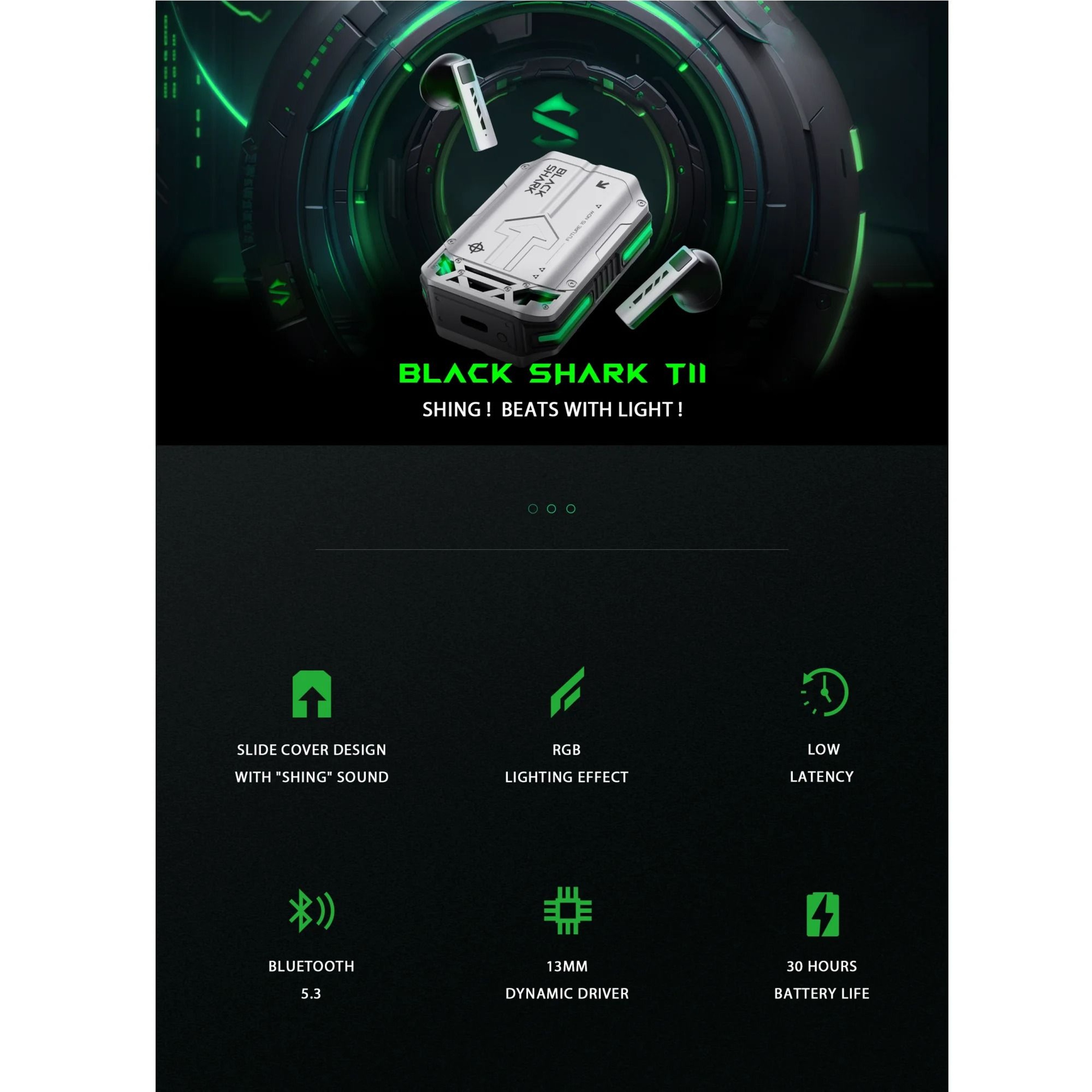Black Shark T11 TWS Wireless Earbuds With Active Noise Cancellation 1