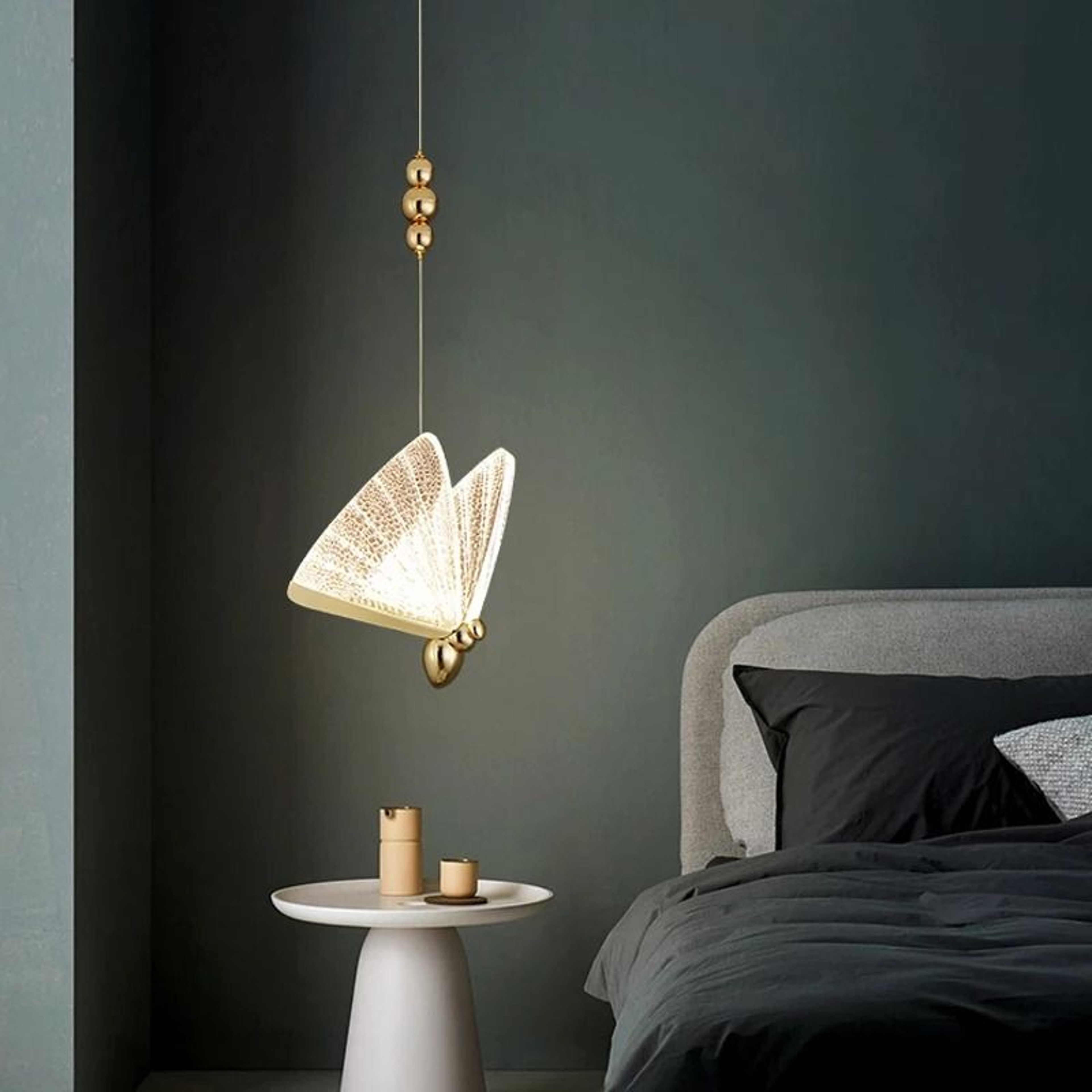 Nordic Butterfly LED Cord Pendant Light For Bedroom Living Room 3