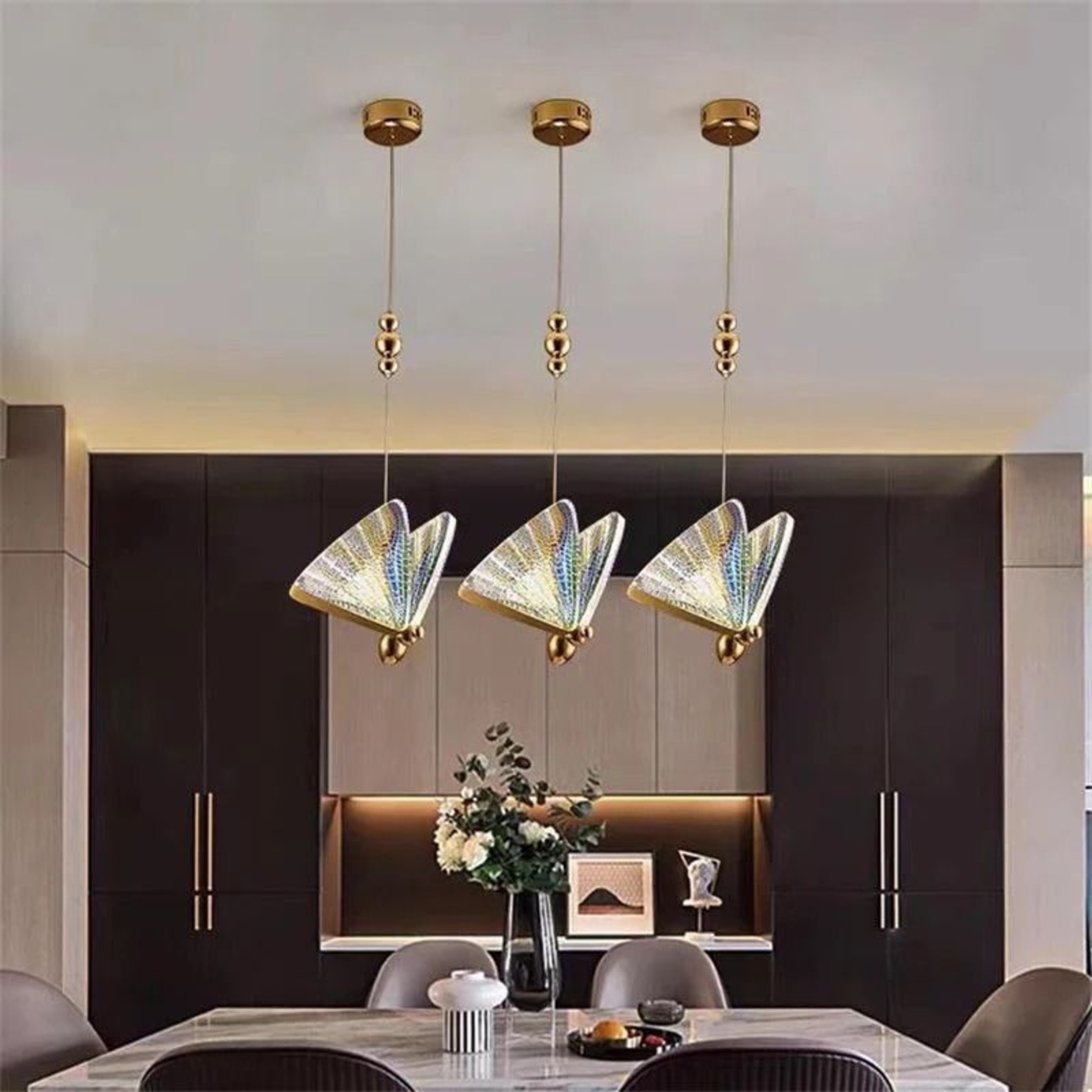 Nordic Butterfly LED Cord Pendant Light For Bedroom Living Room 4