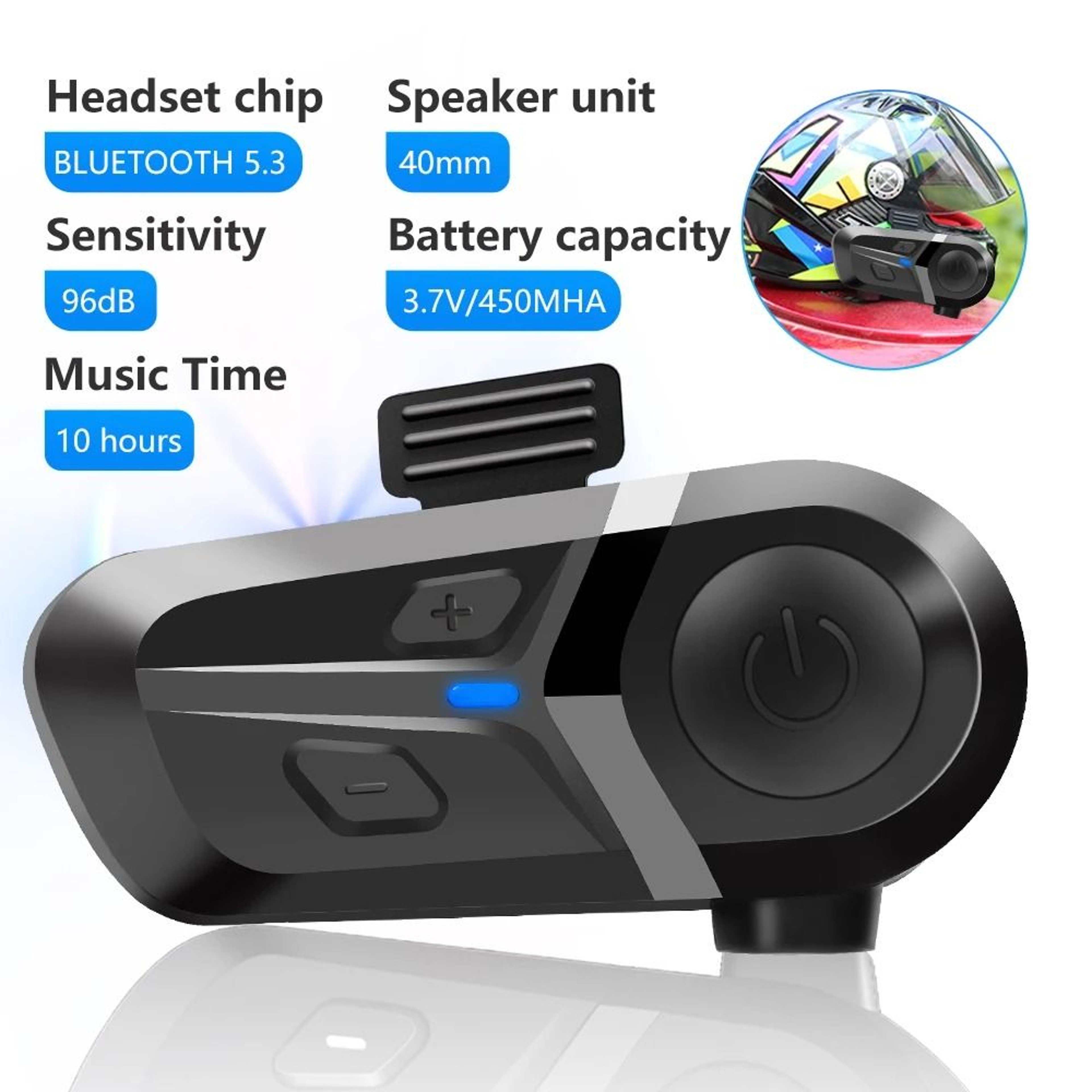Bluetooth 53 Wireless Motorcycle Helmet Headset Handsfree Call Waterproof Earphone Music Player Mot 0