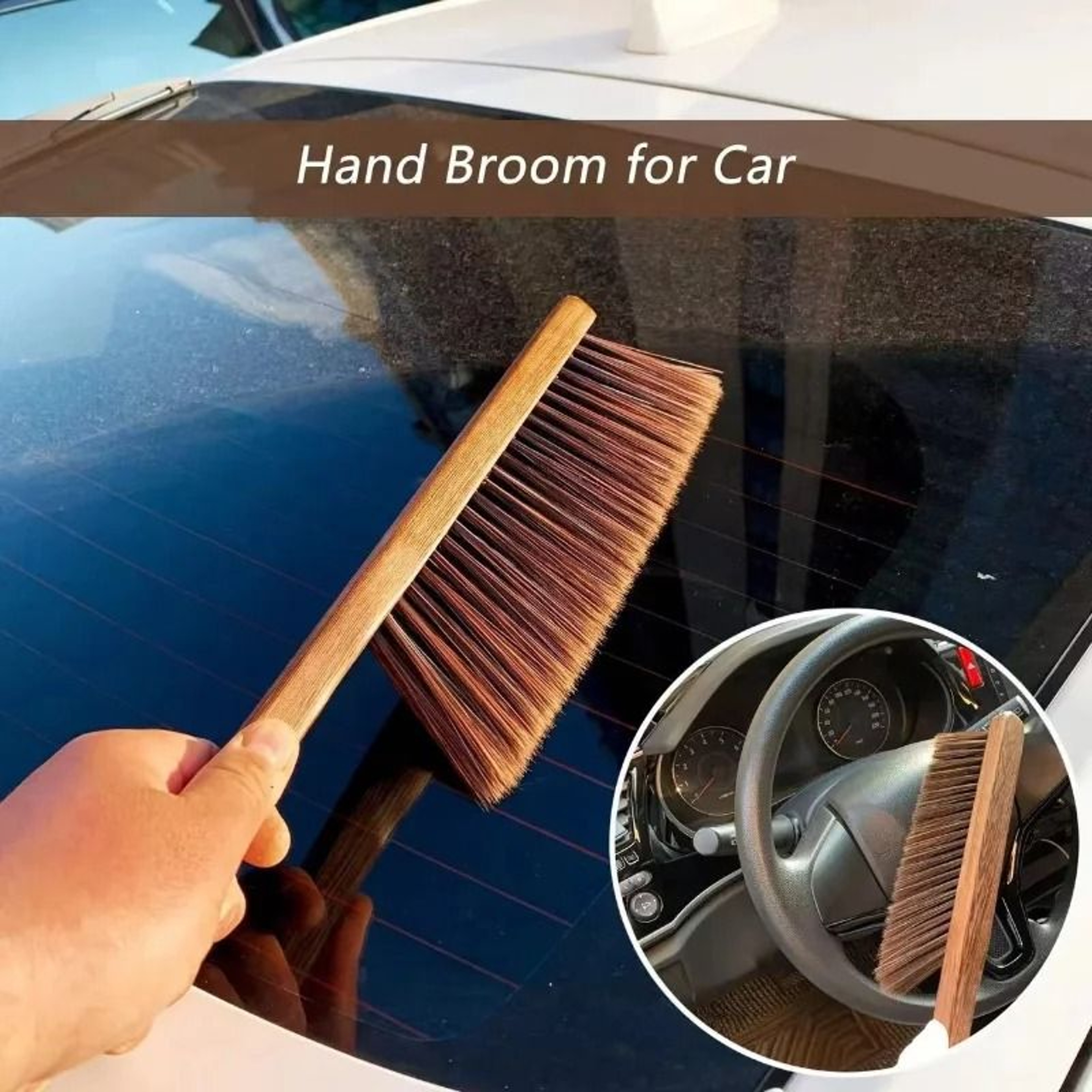 Natural Wood Bristles Brush Anti Static Desktop Bar Grinder Coffee Powder Cleaning Brush 3