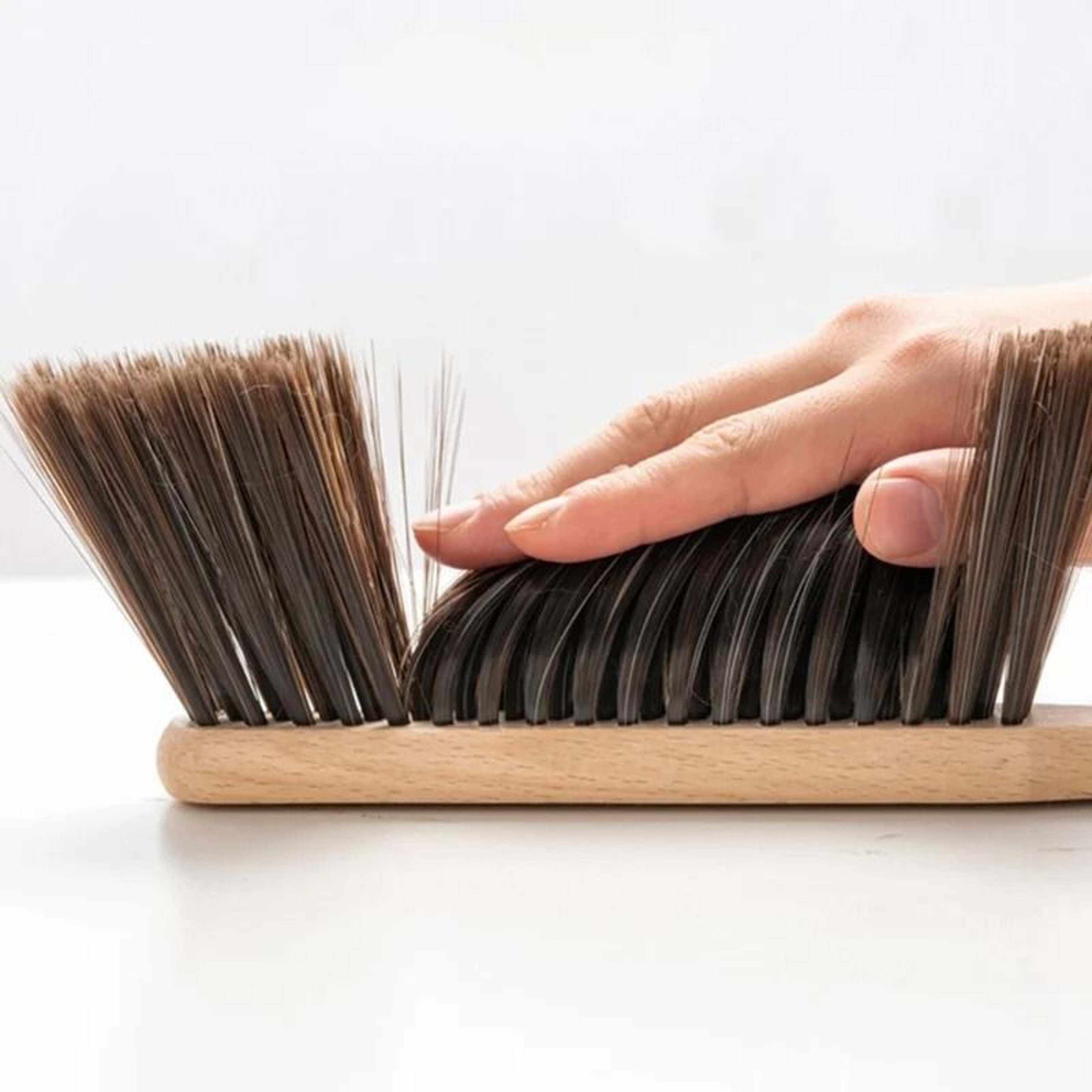 Natural Wood Bristles Brush Anti Static Desktop Bar Grinder Coffee Powder Cleaning Brush 4