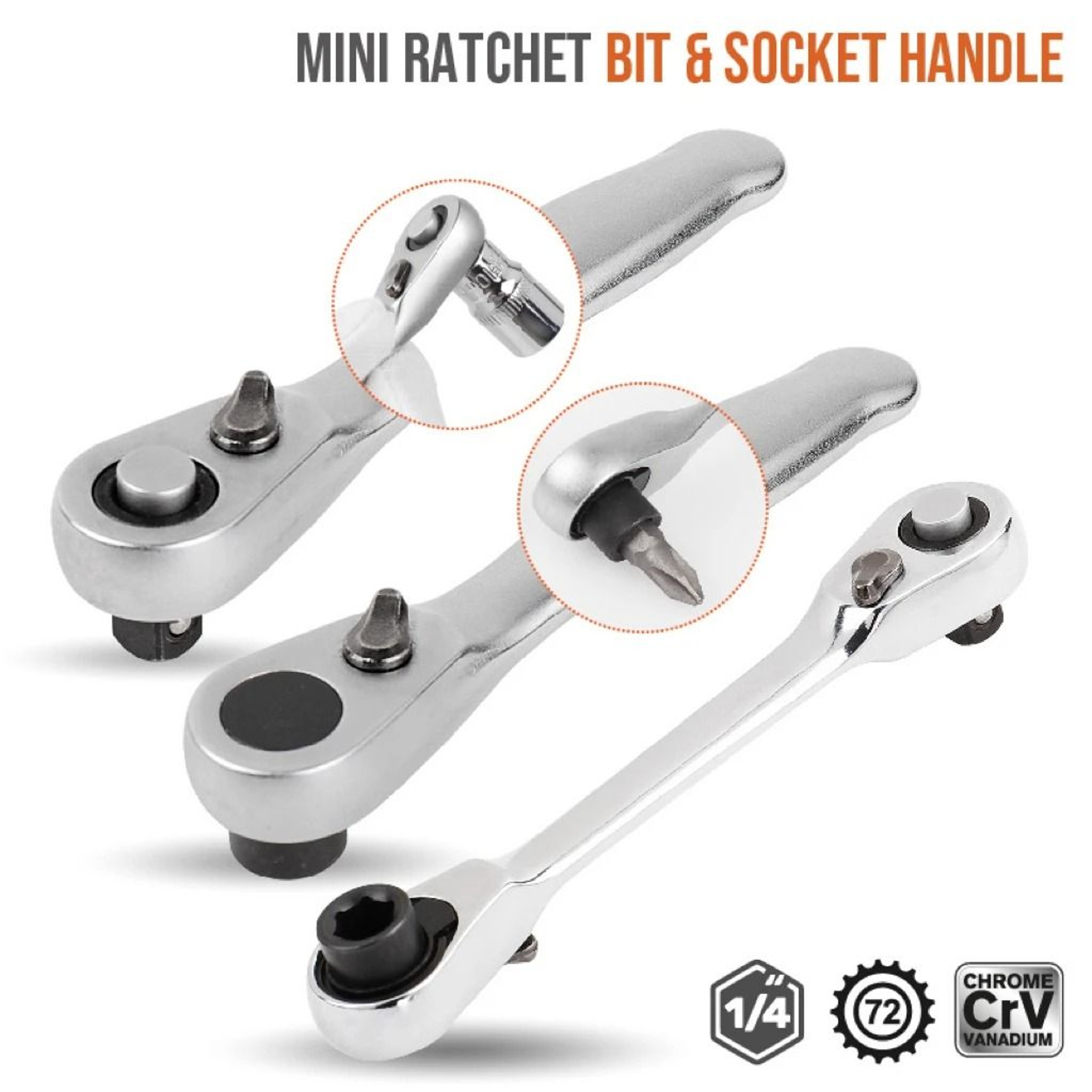 Mini Ratchet Wrench Double End Quick Socket Screwdriver Hex Torque Set 1