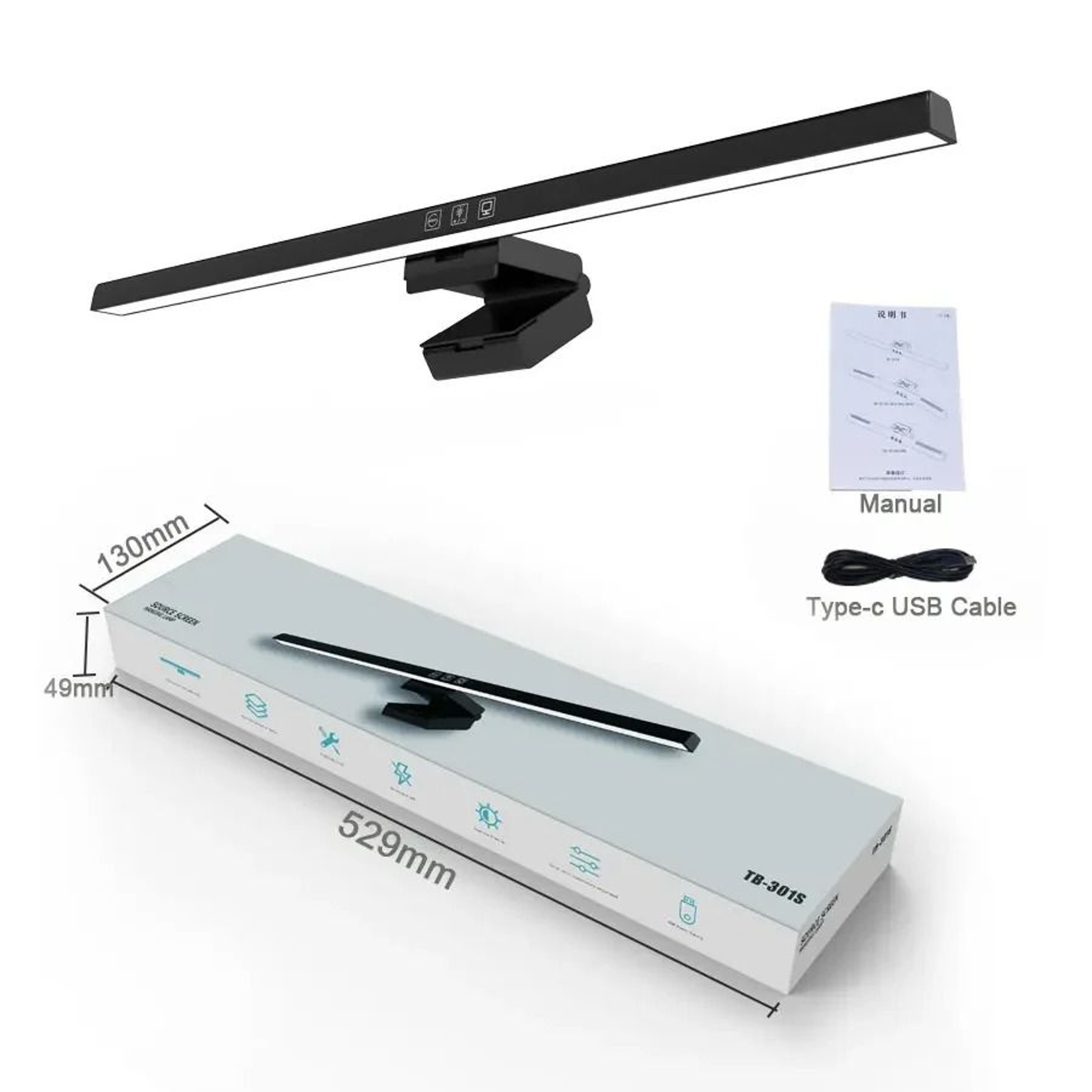 50cm Computer Monitor Light Bar Screen Hanging Light USB Desk Lamp For Study And Reading 7