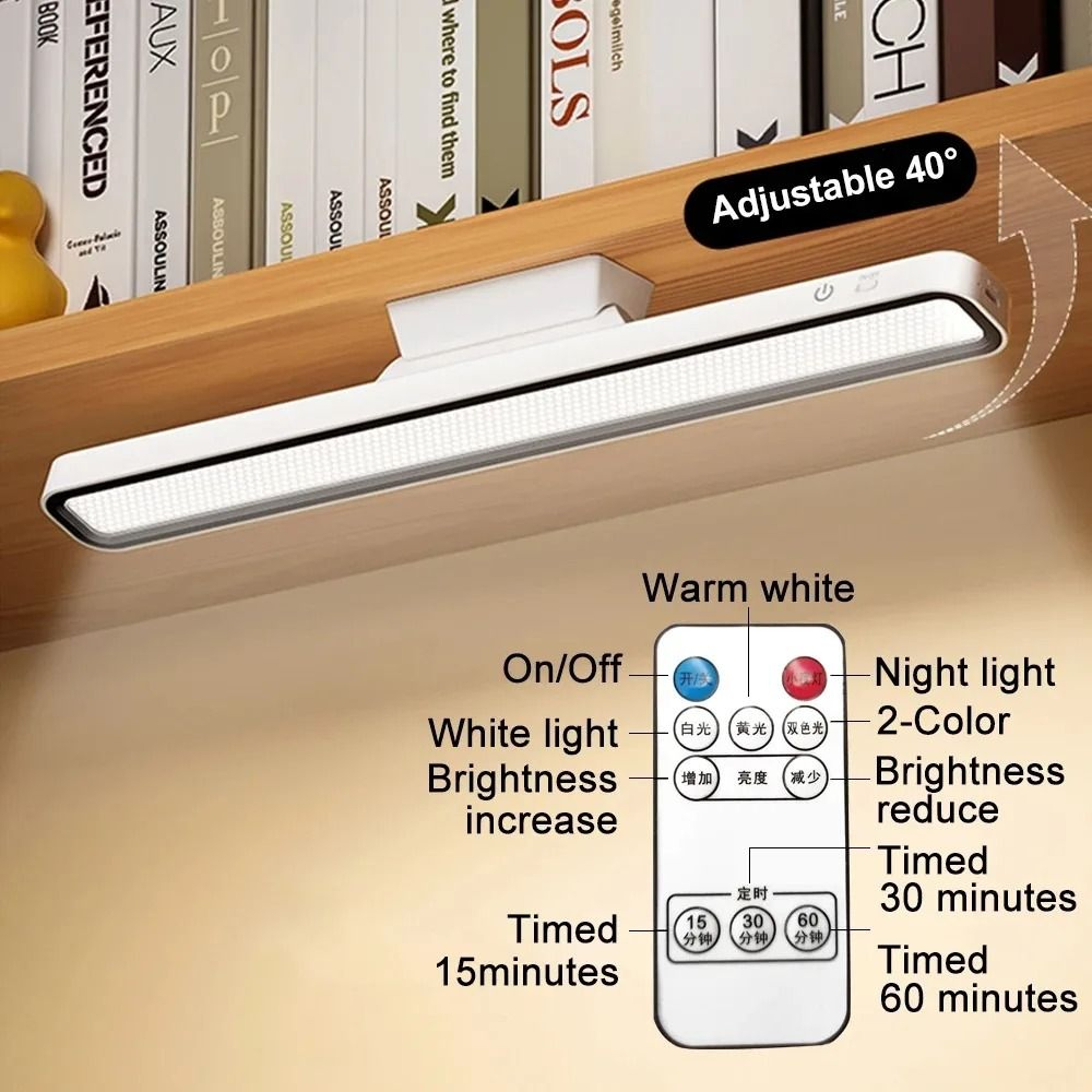 Desk Lamp LED USB Rechargeable Stepless Dimming Table Lamp 3