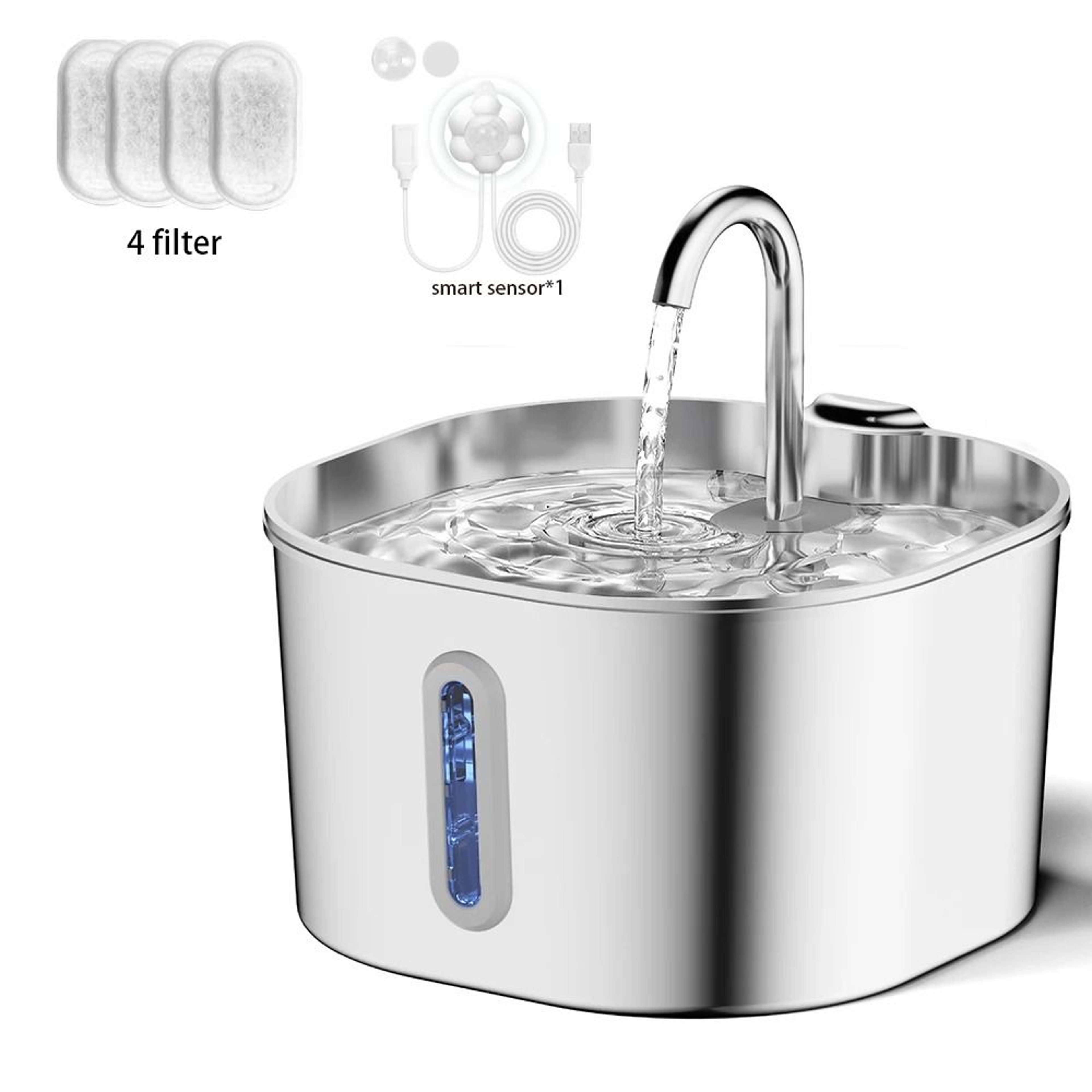 Stainless Steel Pet Water Fountain 22L Quiet Drinking Dispenser For Cats And Dogs 8