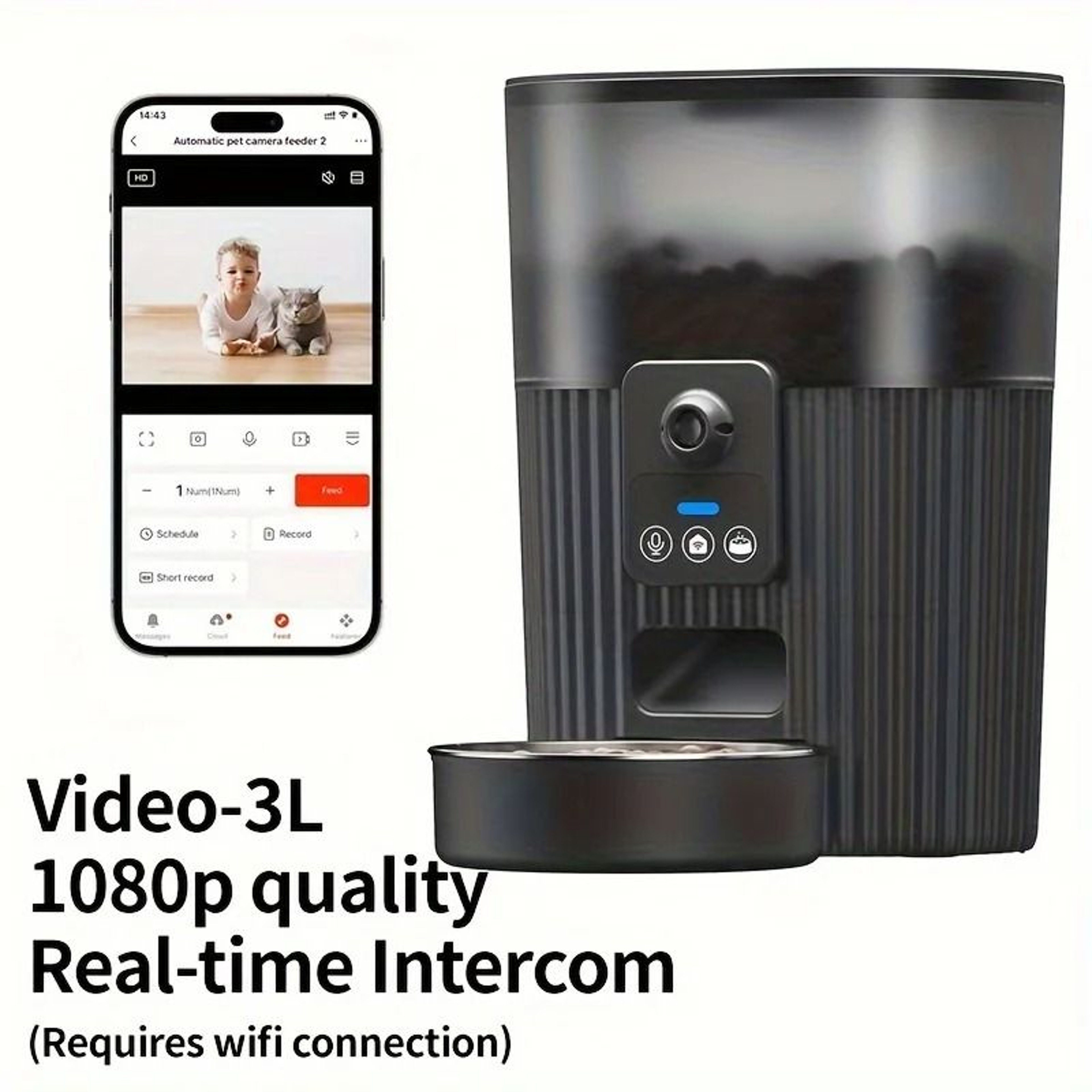 Automatic Pet Feeder WiFi Remote Smart Food Dispenser For Cats And Dogs 9