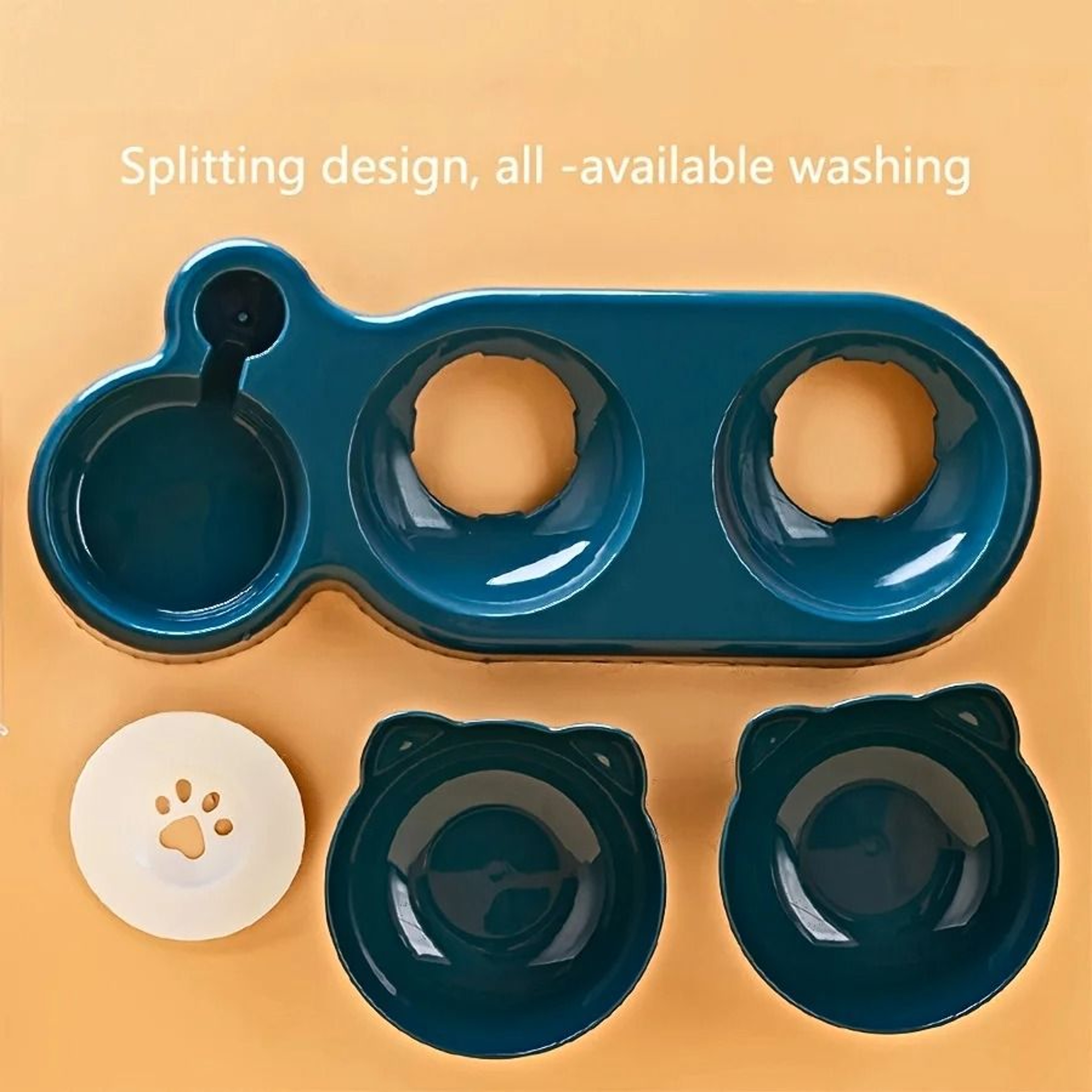 Pet Bowls With Water Feeder 3 In 1 Cat Water And Food Bowl Set With Gravity Water Bottle 5