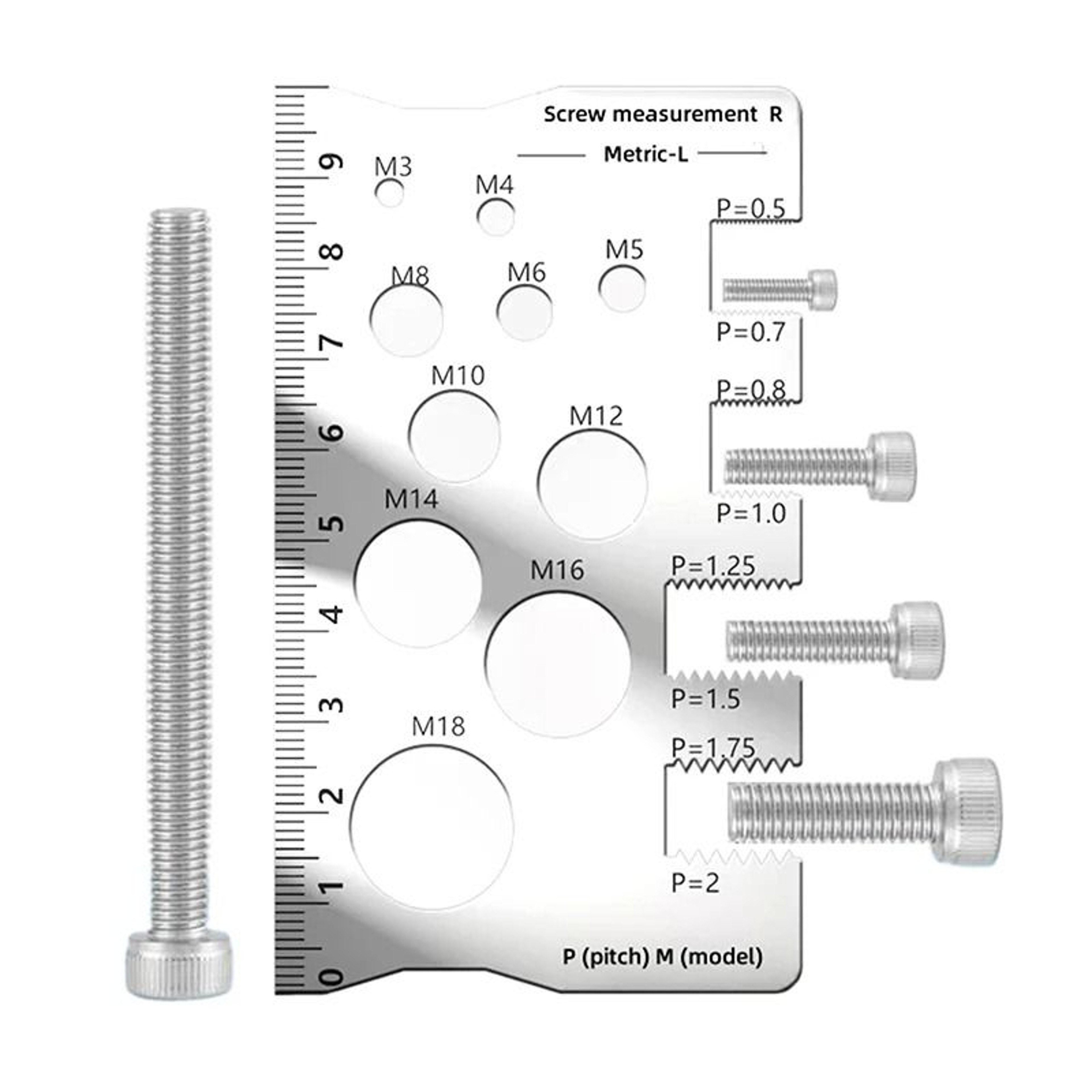 High Accuracy Industry Standard Pitch Gauge For Measuring Bolt Nut Screw Thread 9