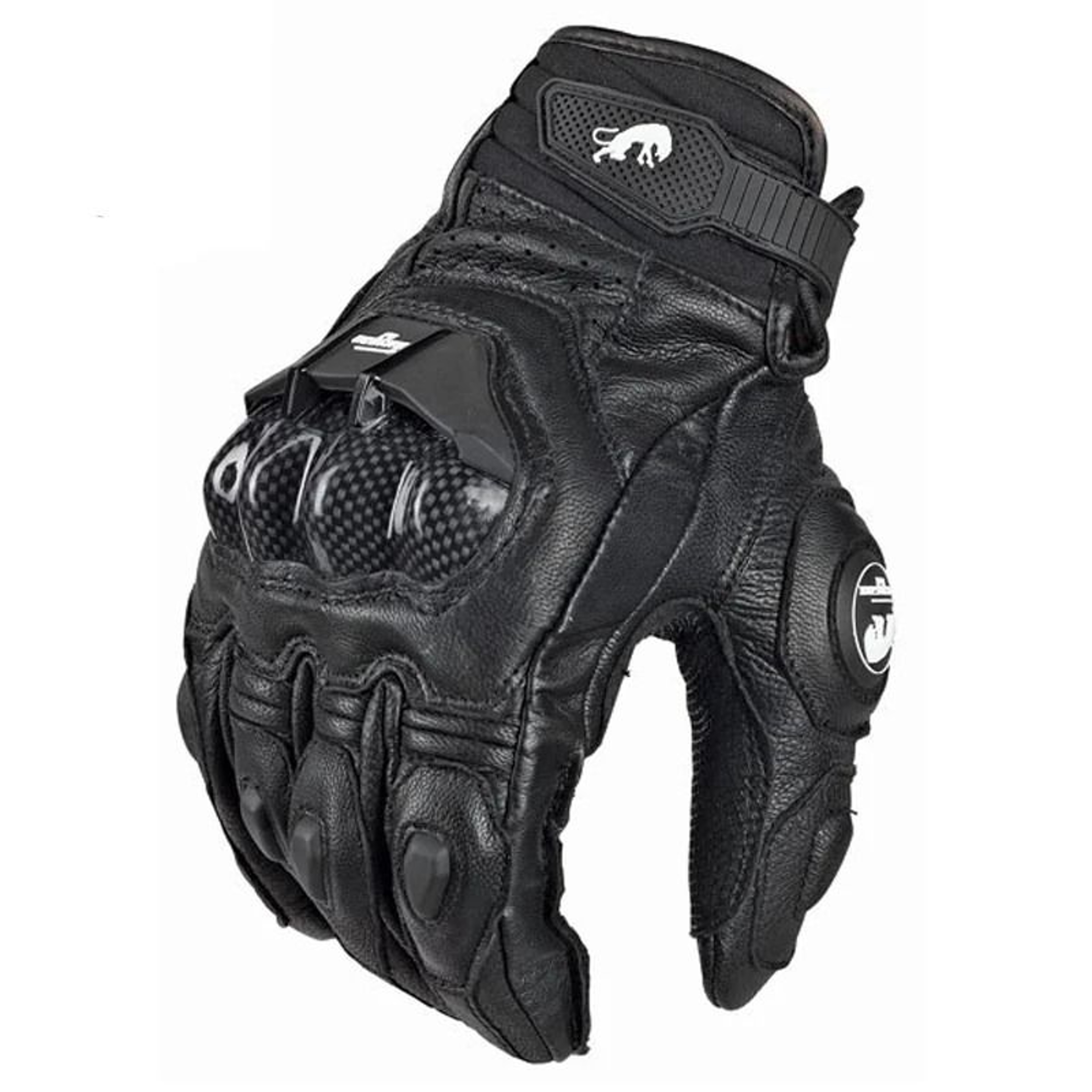 Motorcycle Gloves Black Racing Genuine Leather Road Riding Gloves For Men Summer And Winter 6