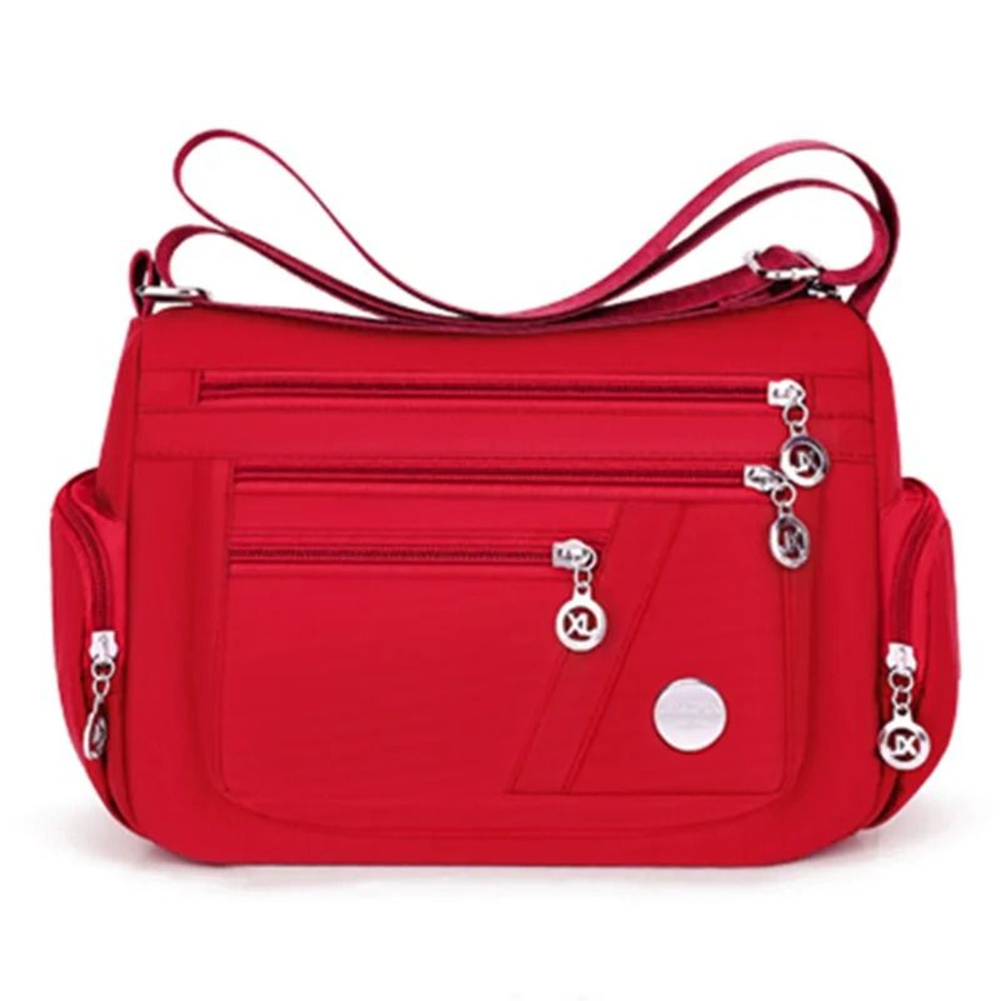 Nylon Fabric Shoulder Crossbody Travel Bag With Multi Compartments 13